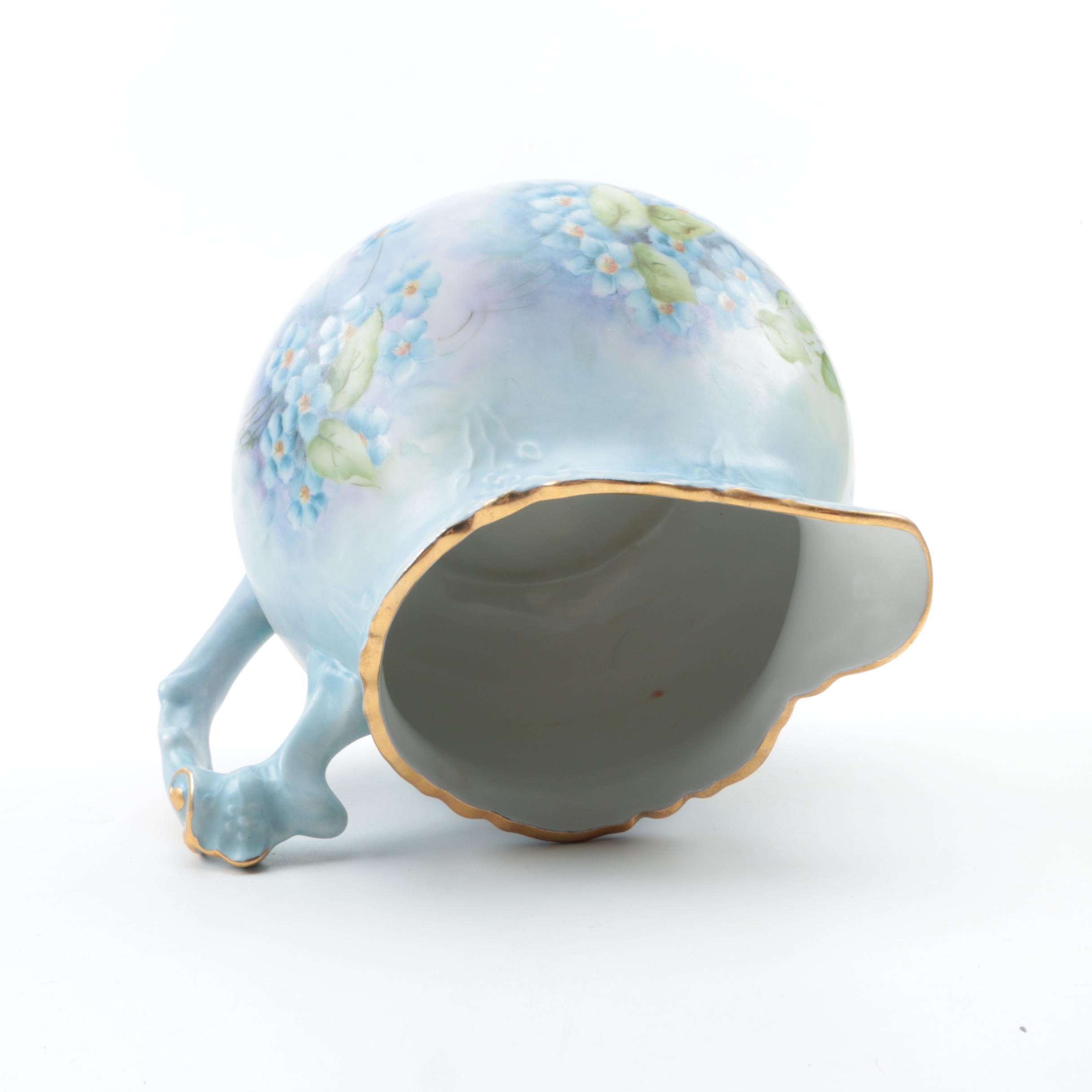 Antique Hand Painted Porcelain Pitcher