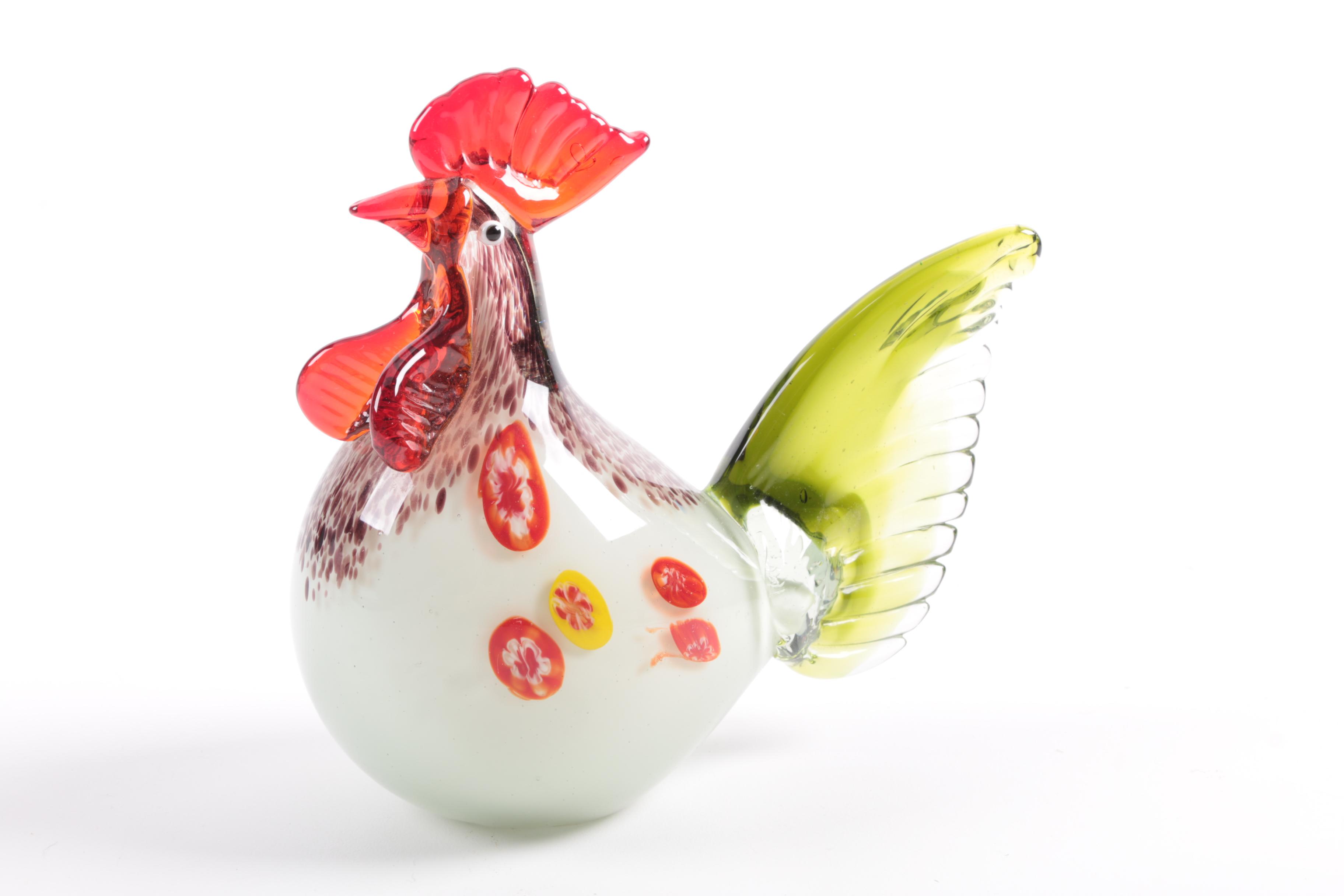 Blown Glass Roosters