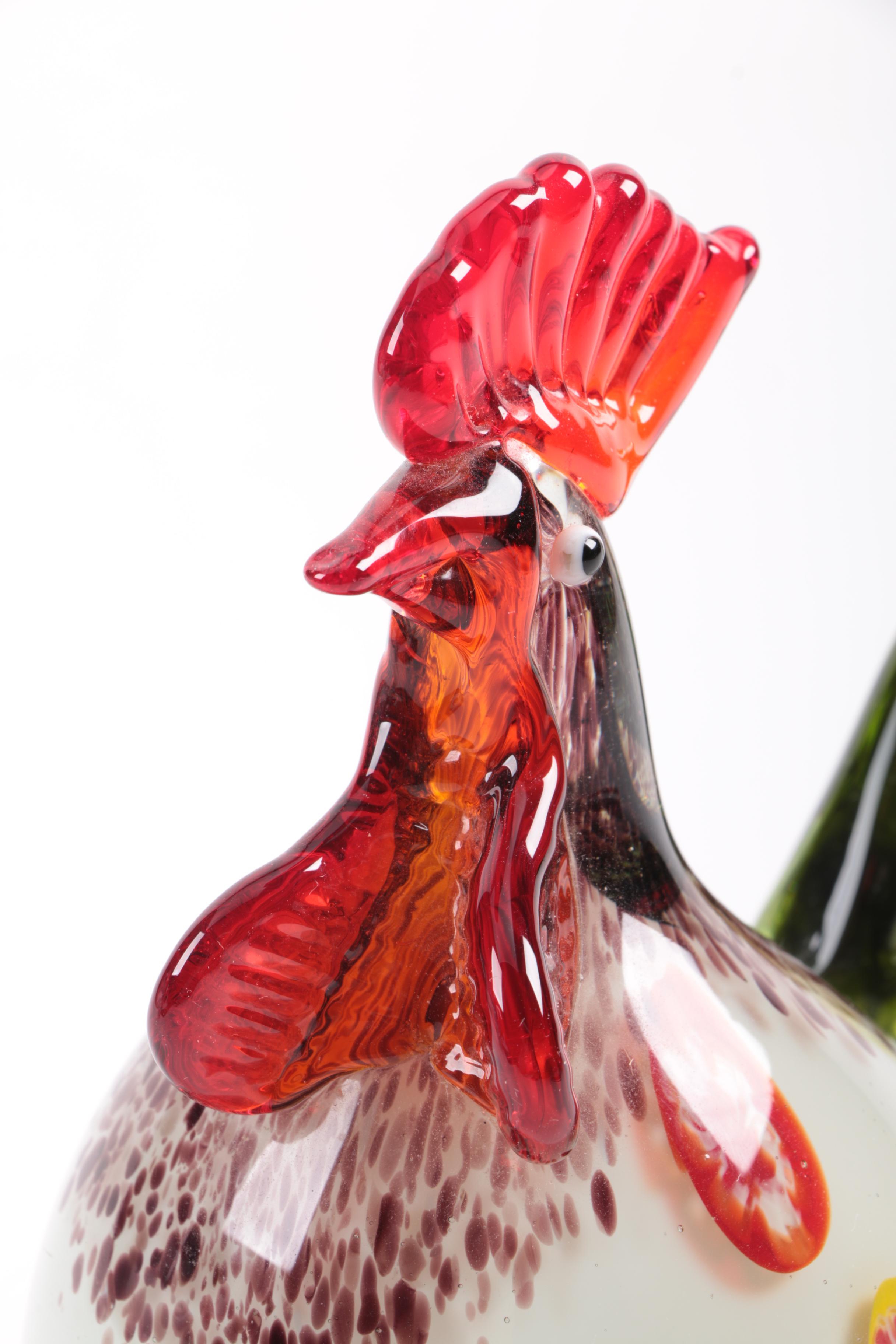 Blown Glass Roosters