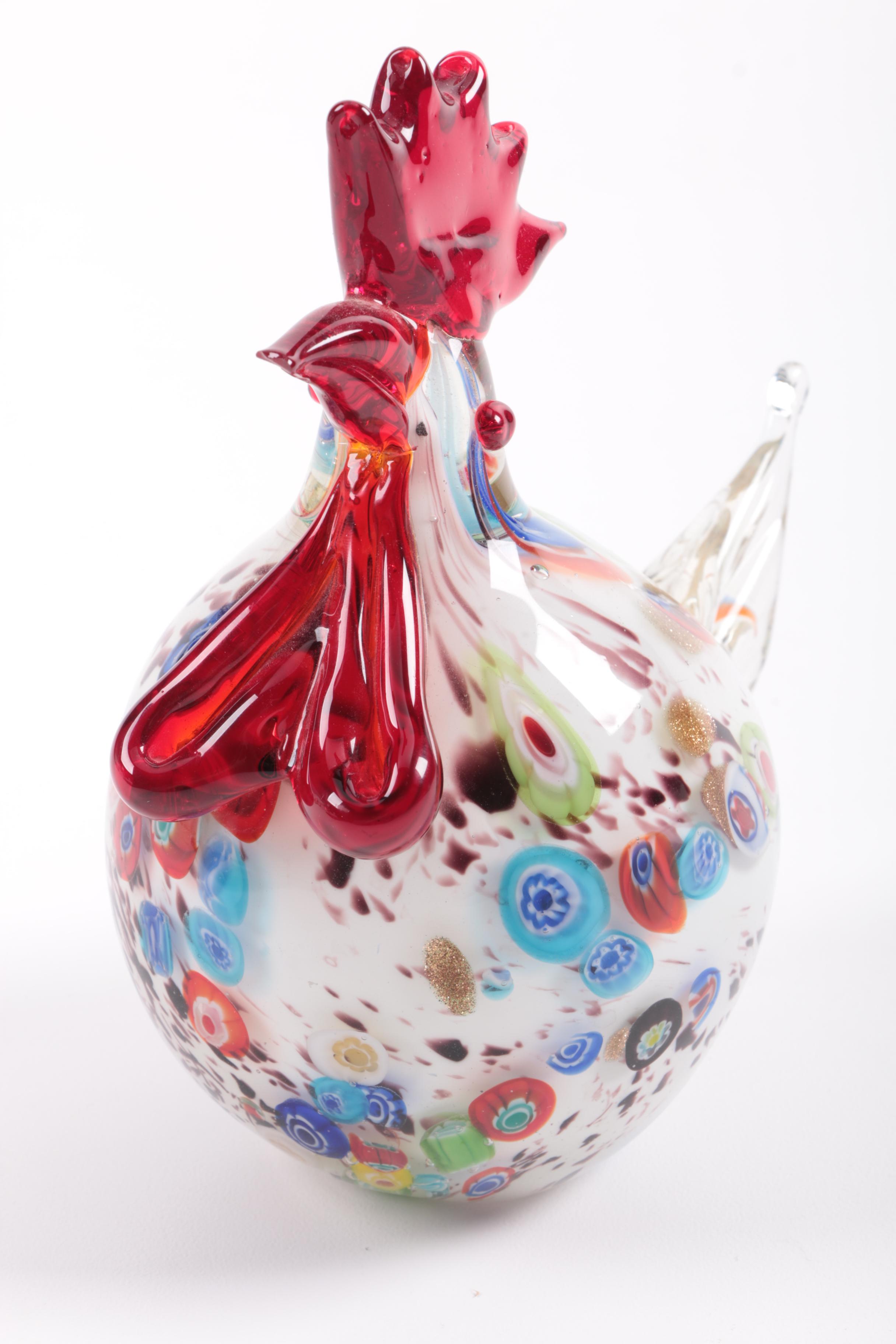 Blown Glass Roosters