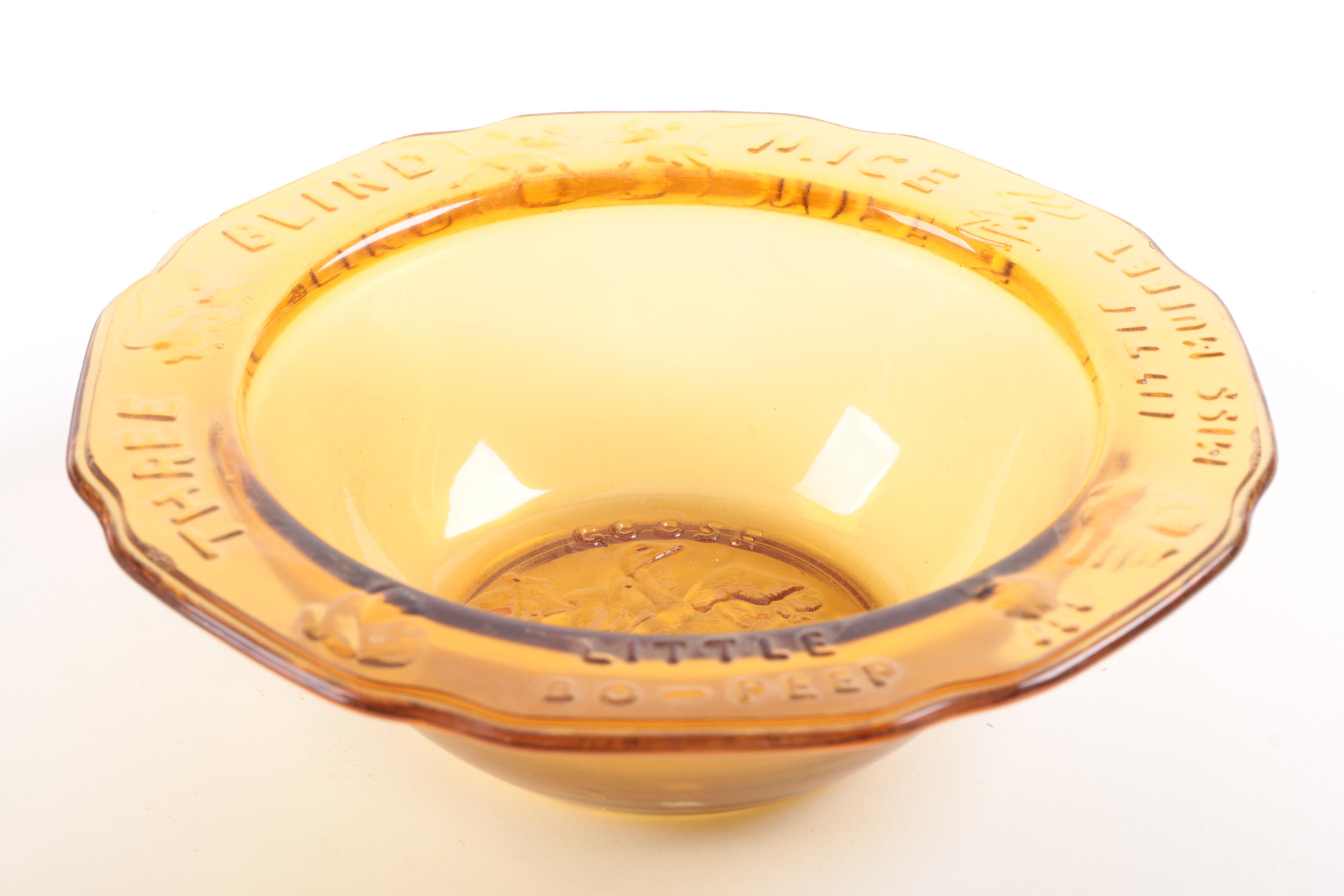 Vintage Indiana Glass Nursery Rhyme Tableware