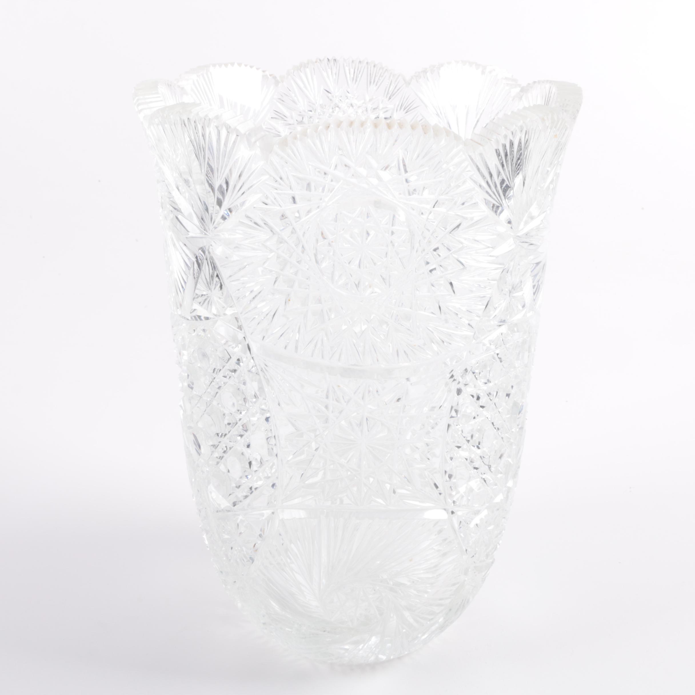 American Brilliant Period Cut Glass Vase