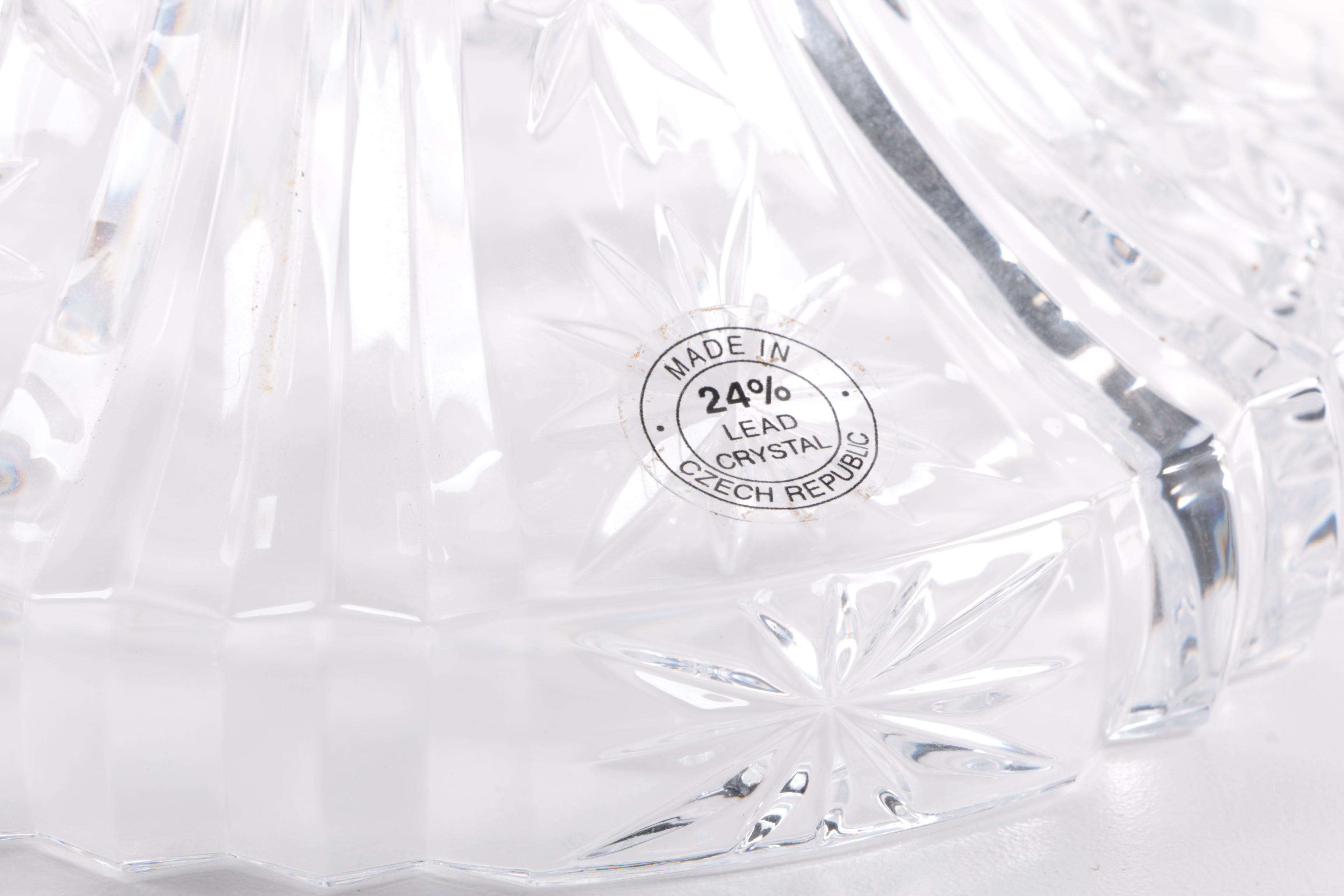 Czech Republic Crystal Footed Bowl