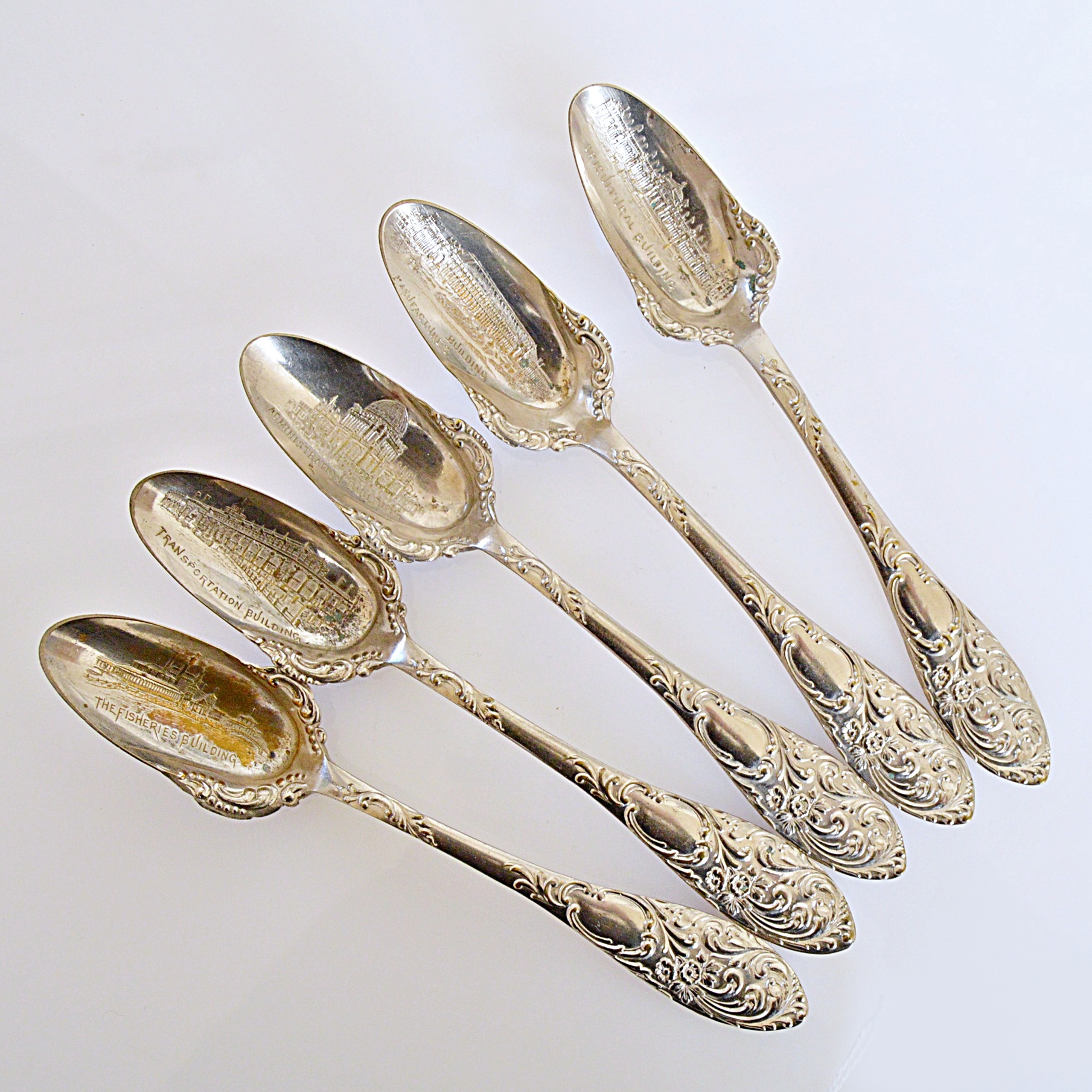 Set of 1893 Chicago World's Fair Souvenir Spoons