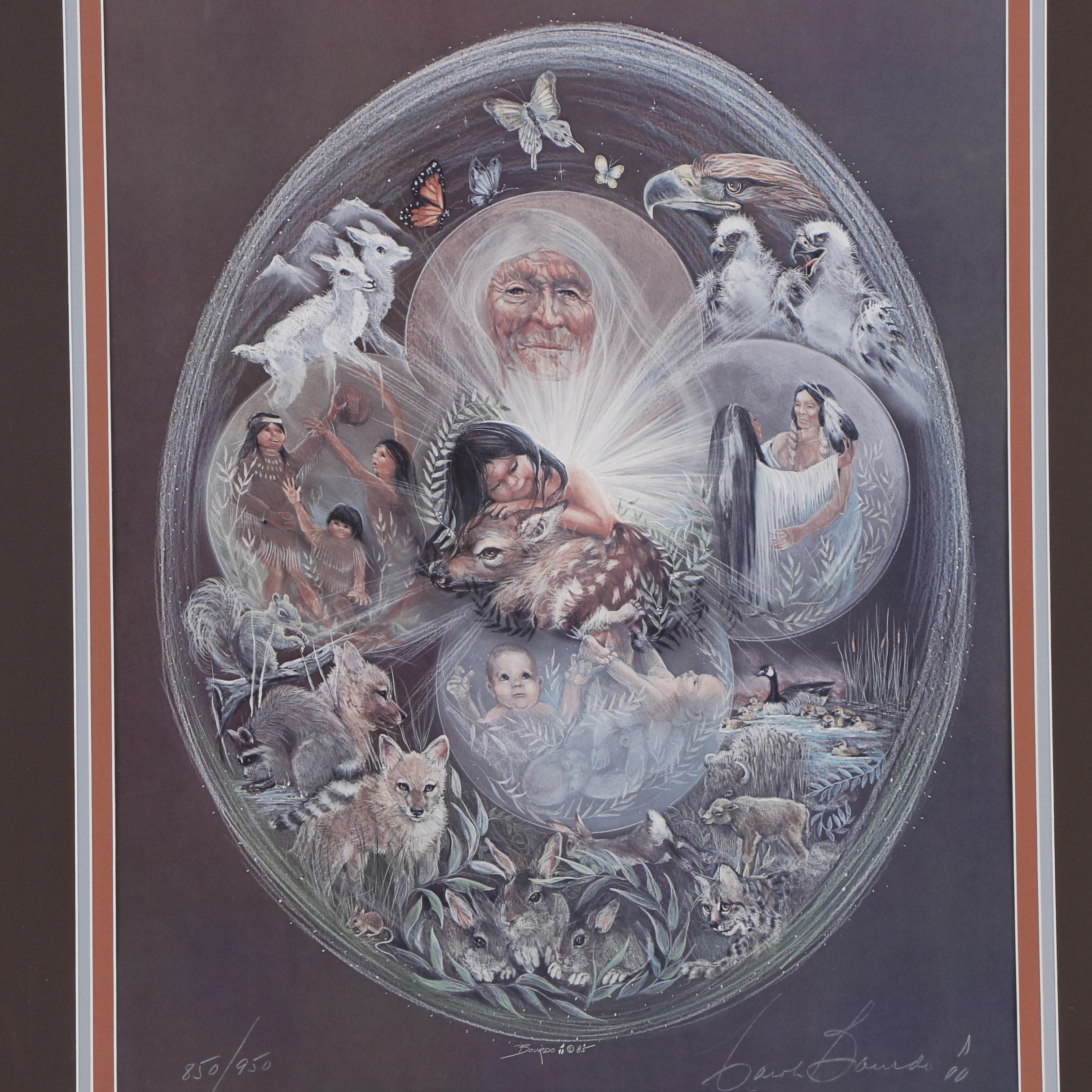 Carole Bourdo 1980s Limited Edition Offset Lithograph "The Beginning Place"