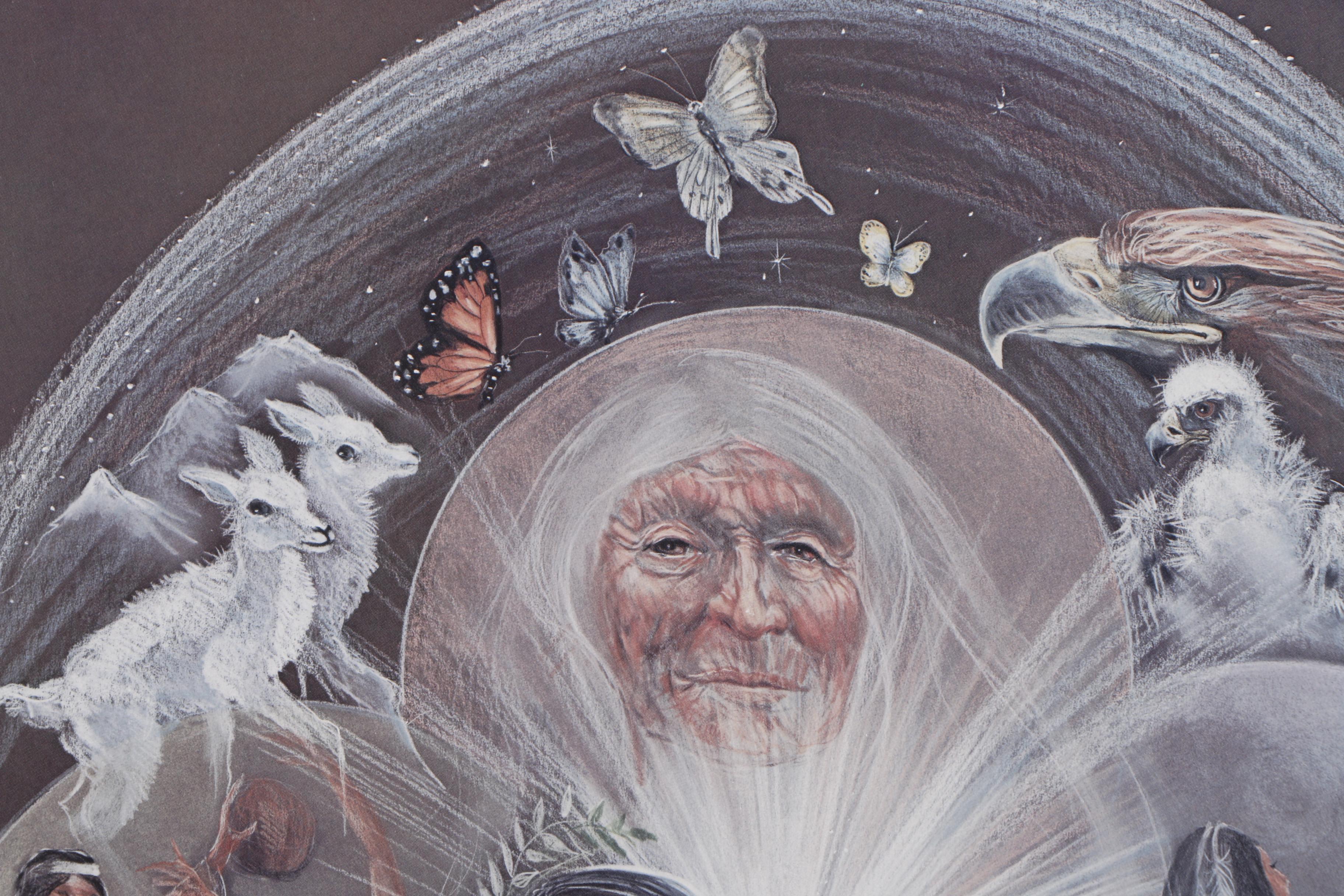 Carole Bourdo 1980s Limited Edition Offset Lithograph "The Beginning Place"