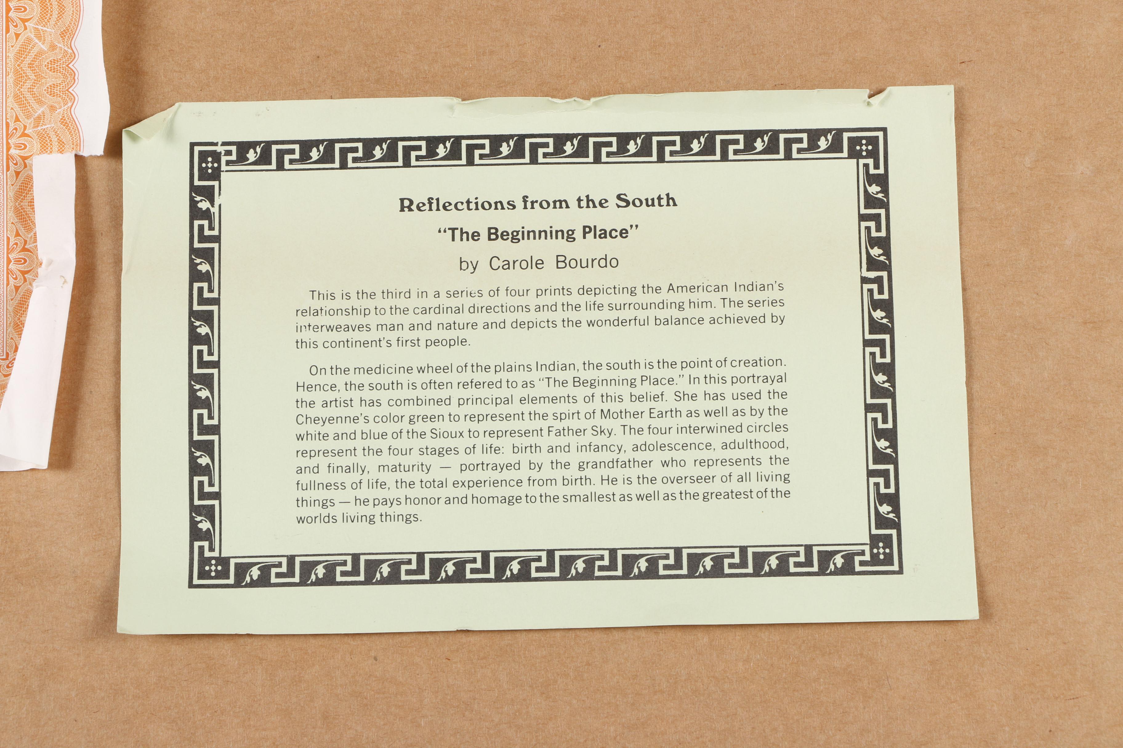 Carole Bourdo 1980s Limited Edition Offset Lithograph "The Beginning Place"