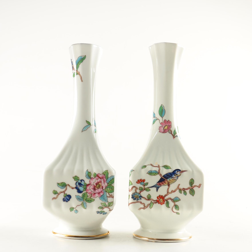 Pair of Aynsley Bud Vases in "Pembroke"