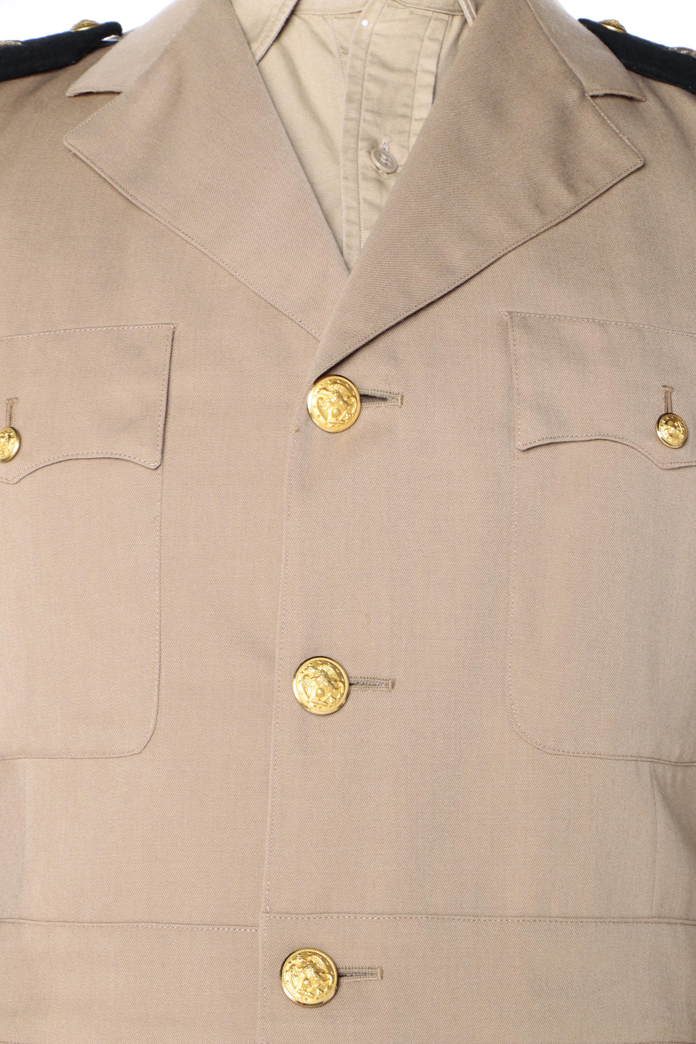 Vintage US Navy Service Dress Khaki Uniform, Cap and Covers