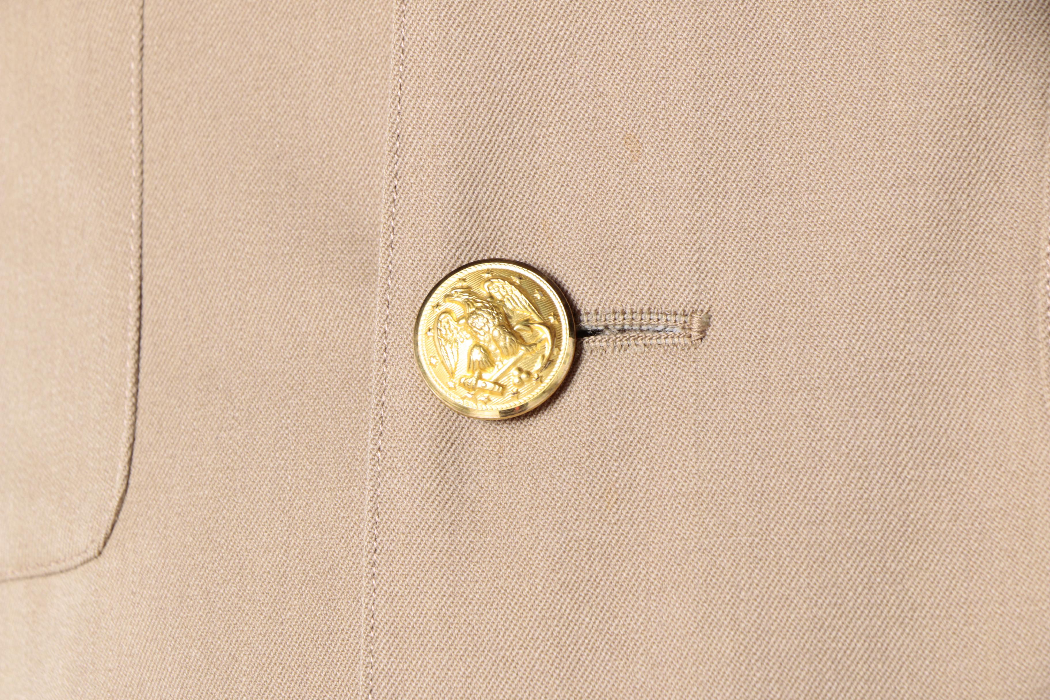 Vintage US Navy Service Dress Khaki Uniform, Cap and Covers