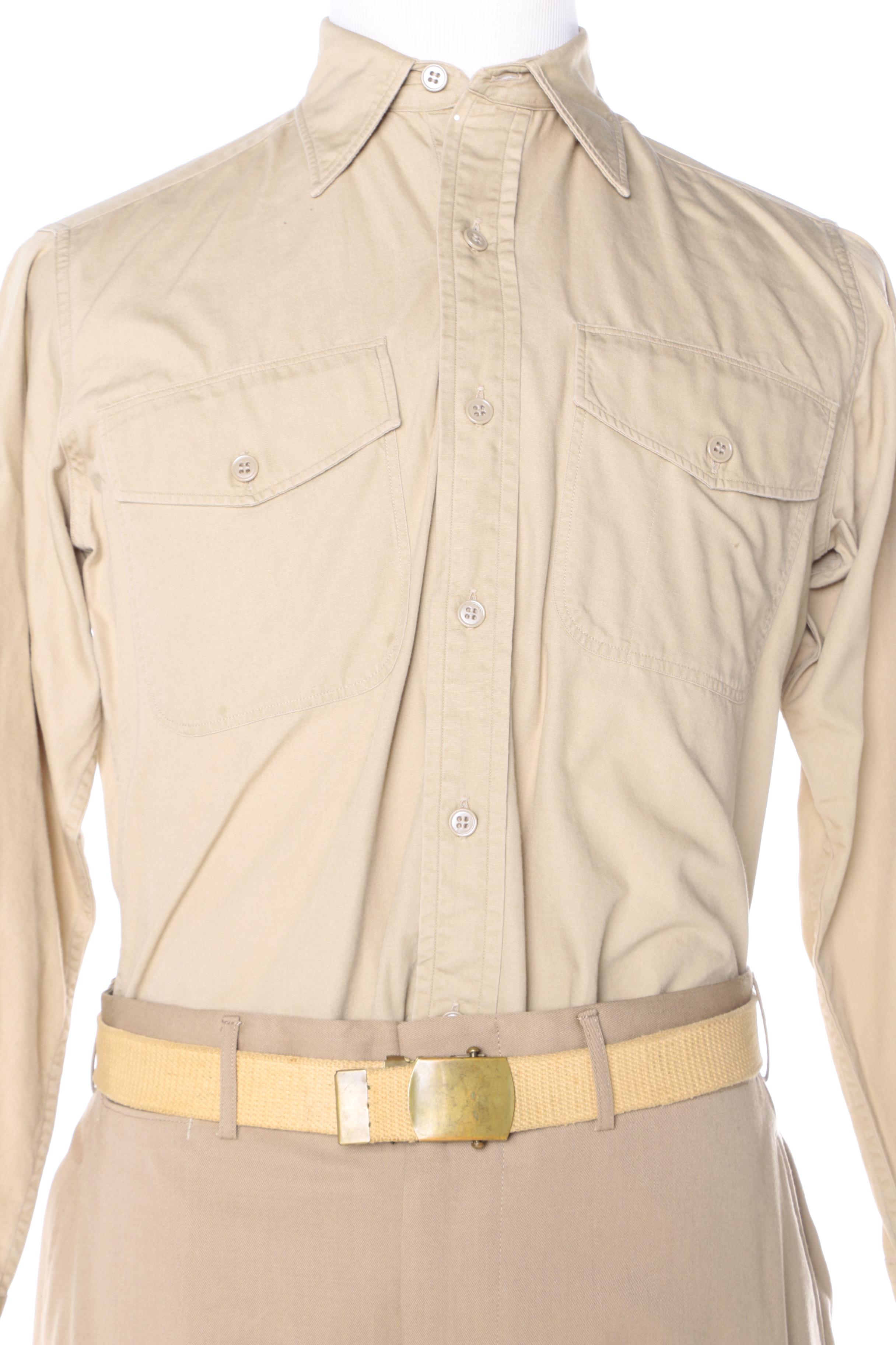 Vintage US Navy Service Dress Khaki Uniform, Cap and Covers