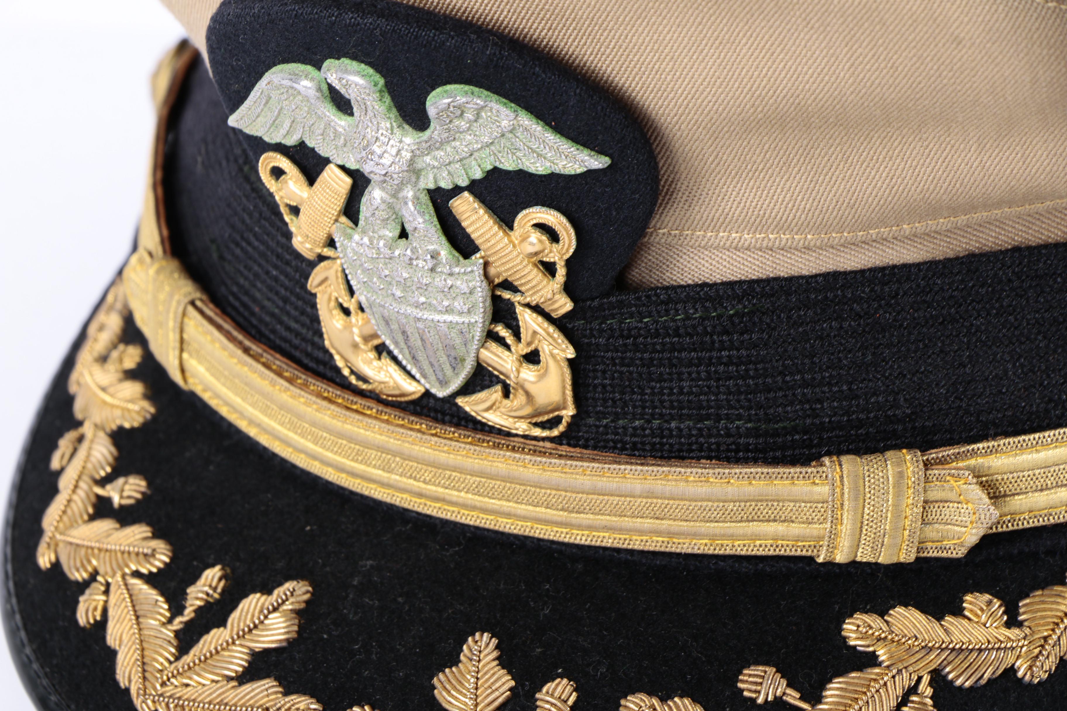 Vintage US Navy Service Dress Khaki Uniform, Cap and Covers