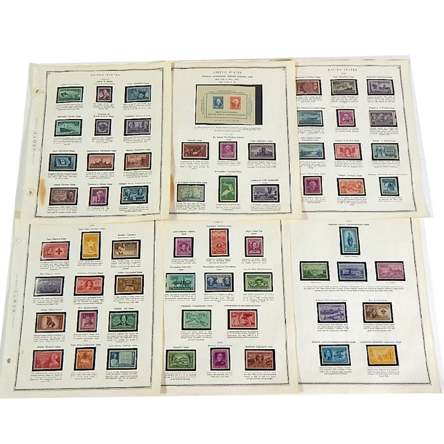 Early 1900s Stamp Collection from Scott Collectors Book - 1945 to 1950