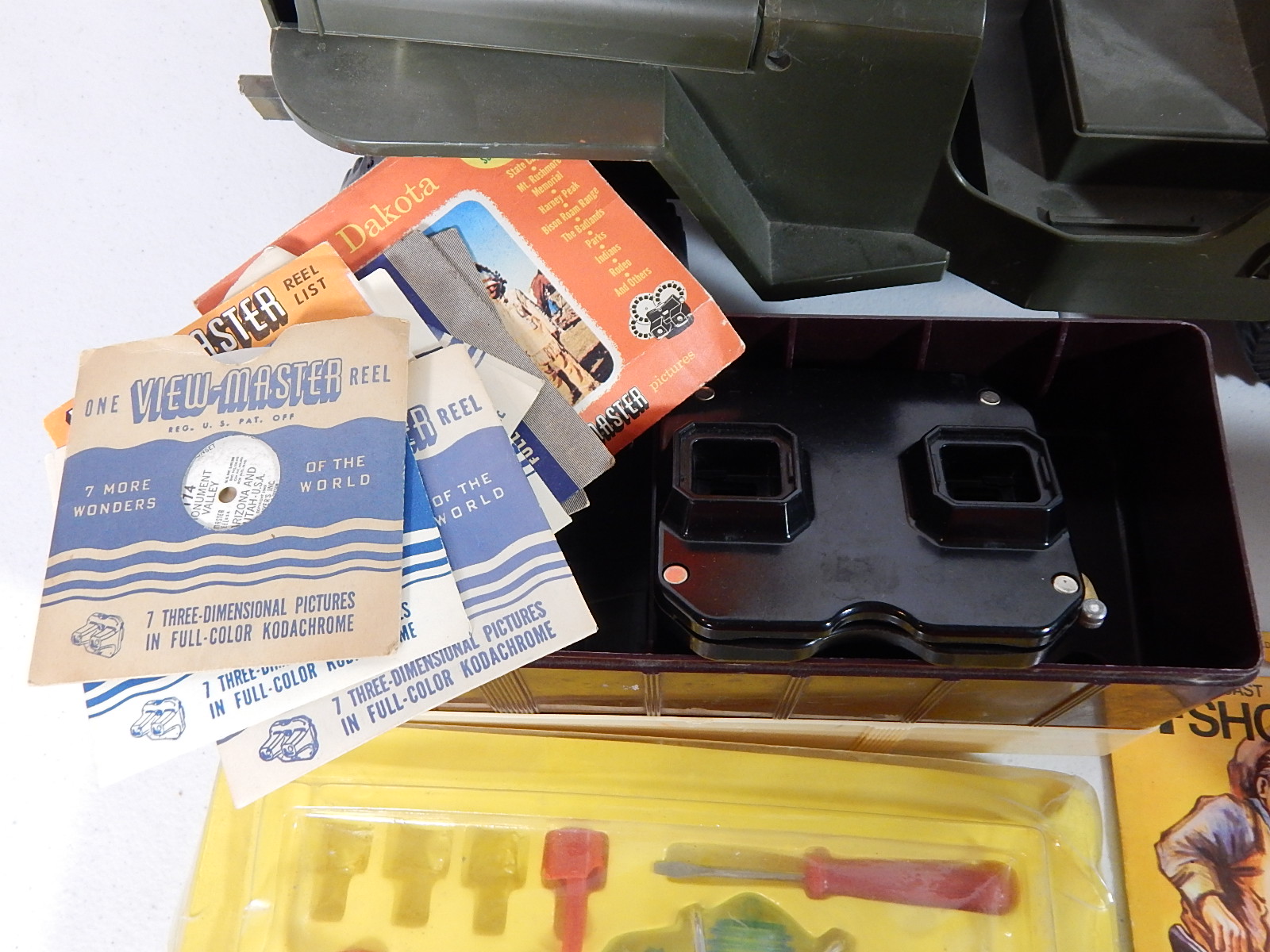 Vintage Toy Lot with G.I. Joe Jeep and Evel Knievel