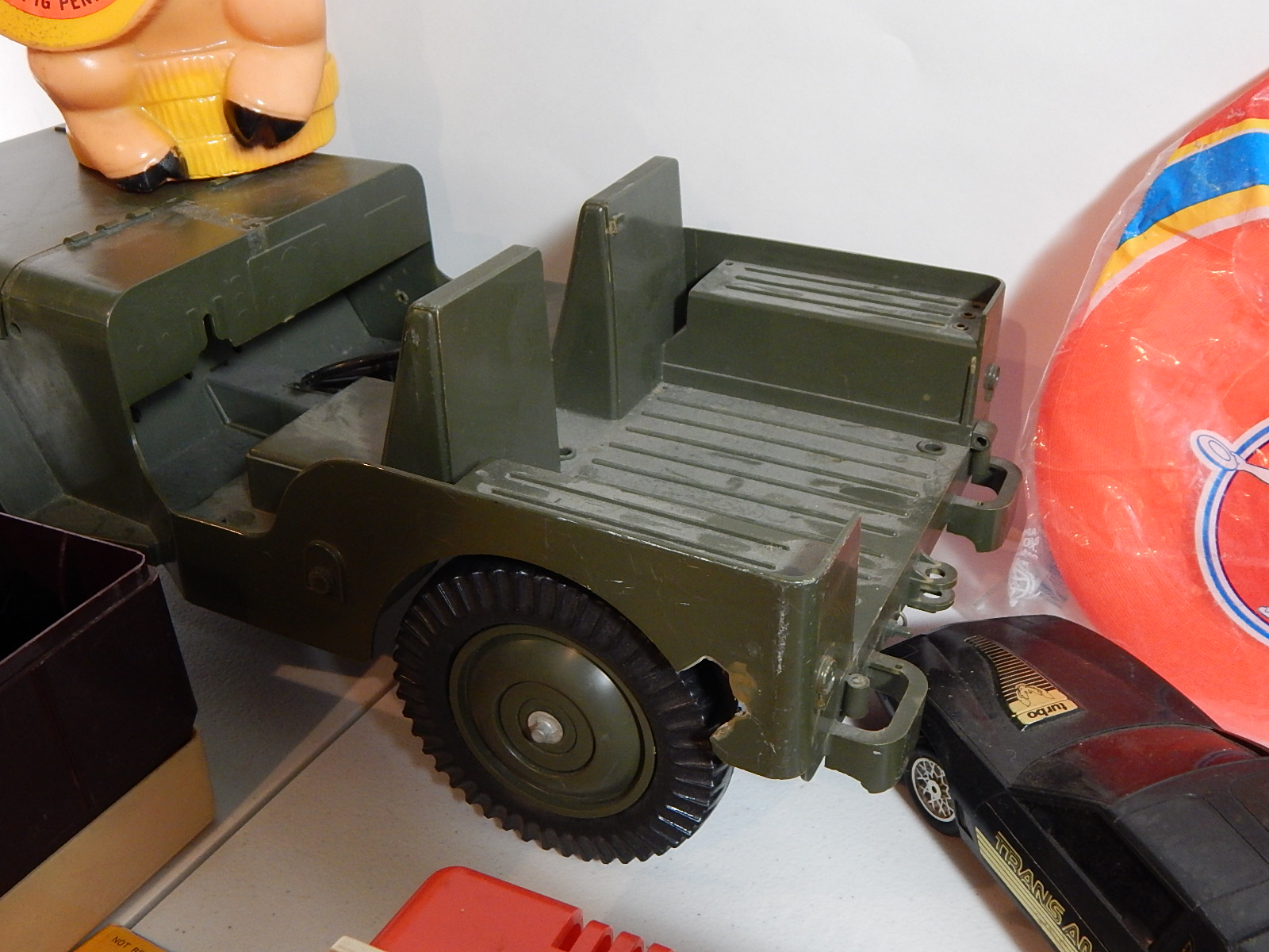 Vintage Toy Lot with G.I. Joe Jeep and Evel Knievel