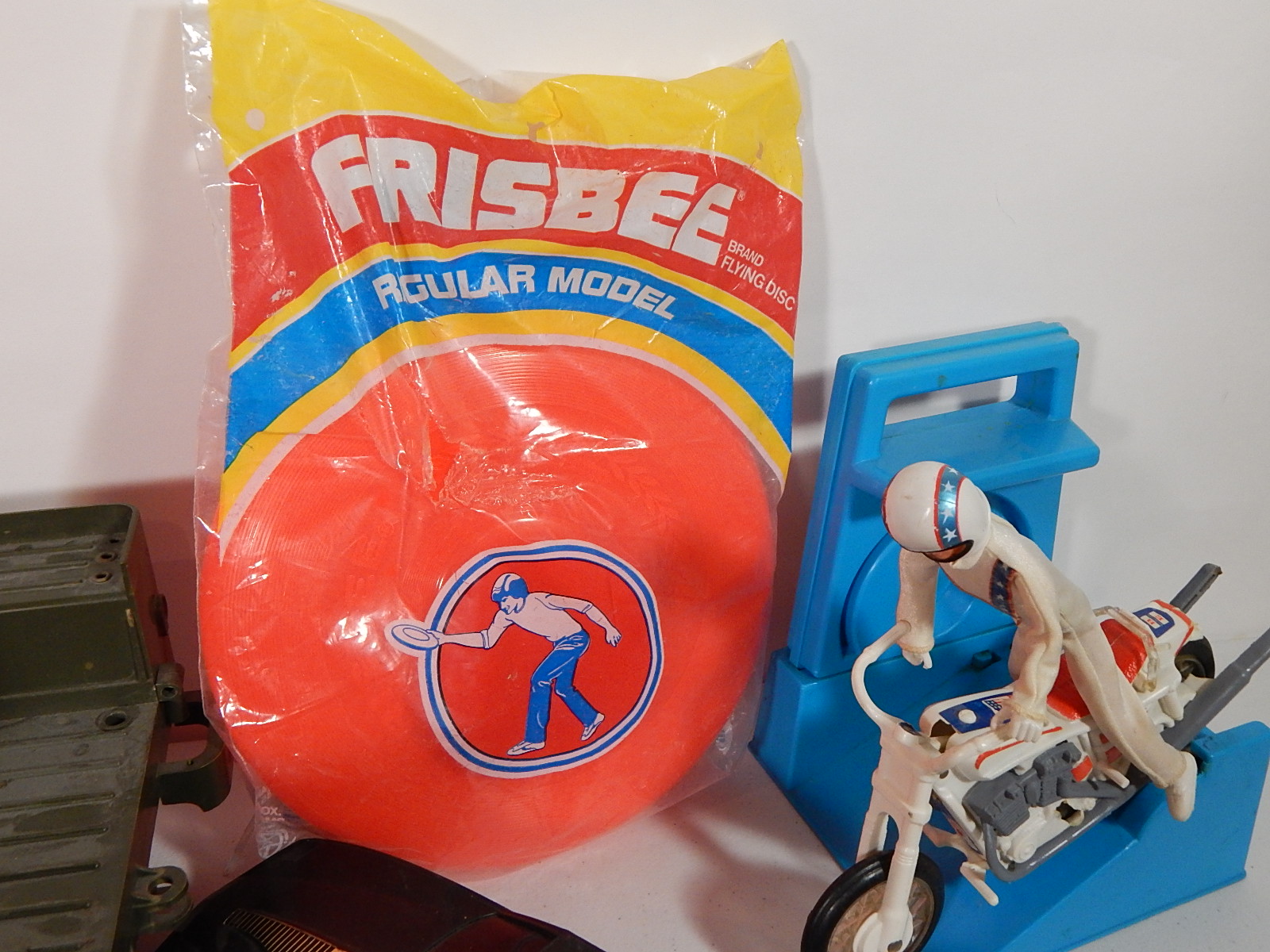 Vintage Toy Lot with G.I. Joe Jeep and Evel Knievel