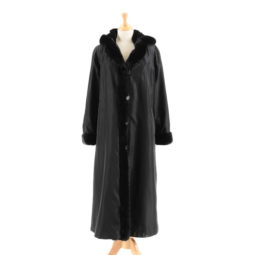 Vintage Mink Trimmed Raincoat