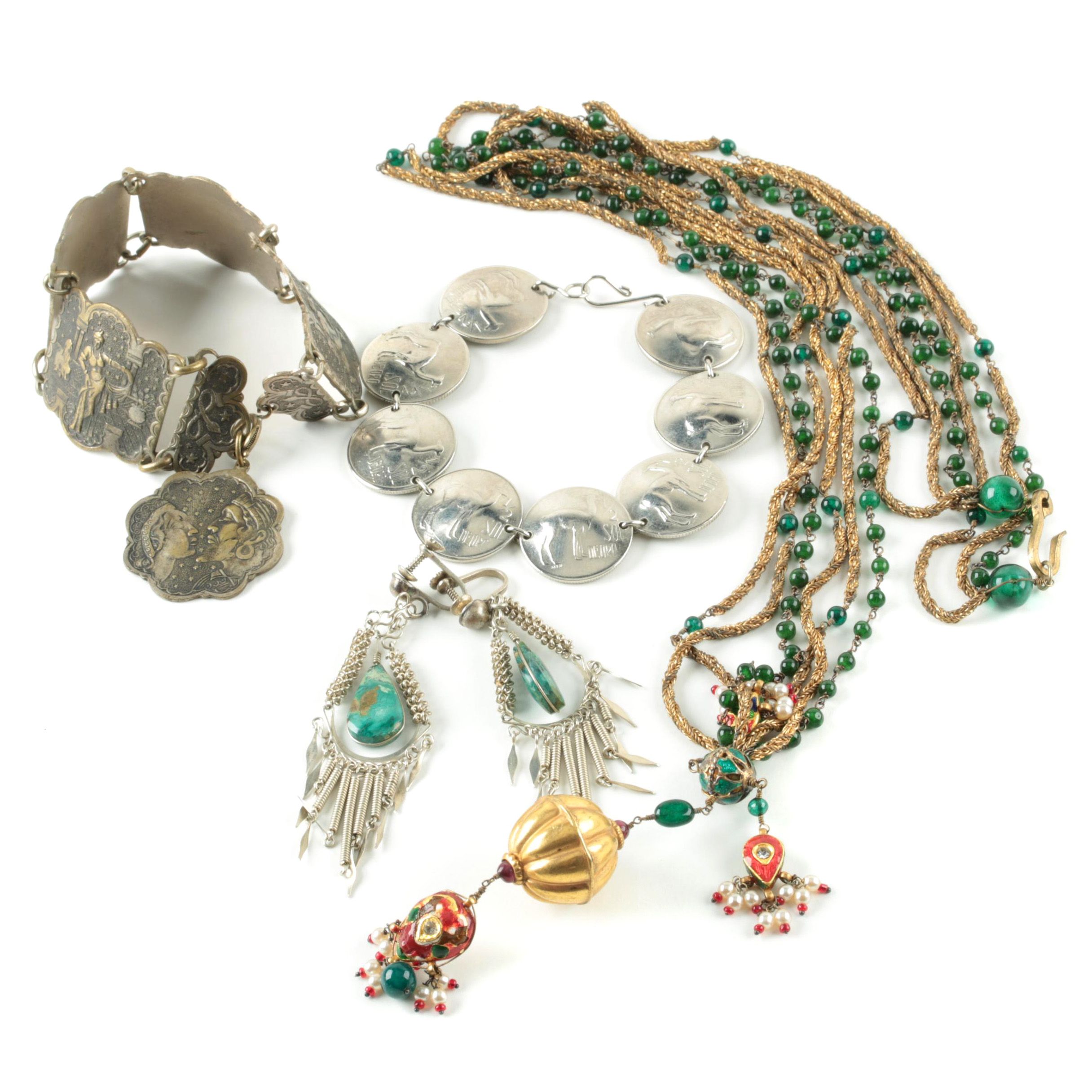 Selection of Jewelry Including Eilat Stone