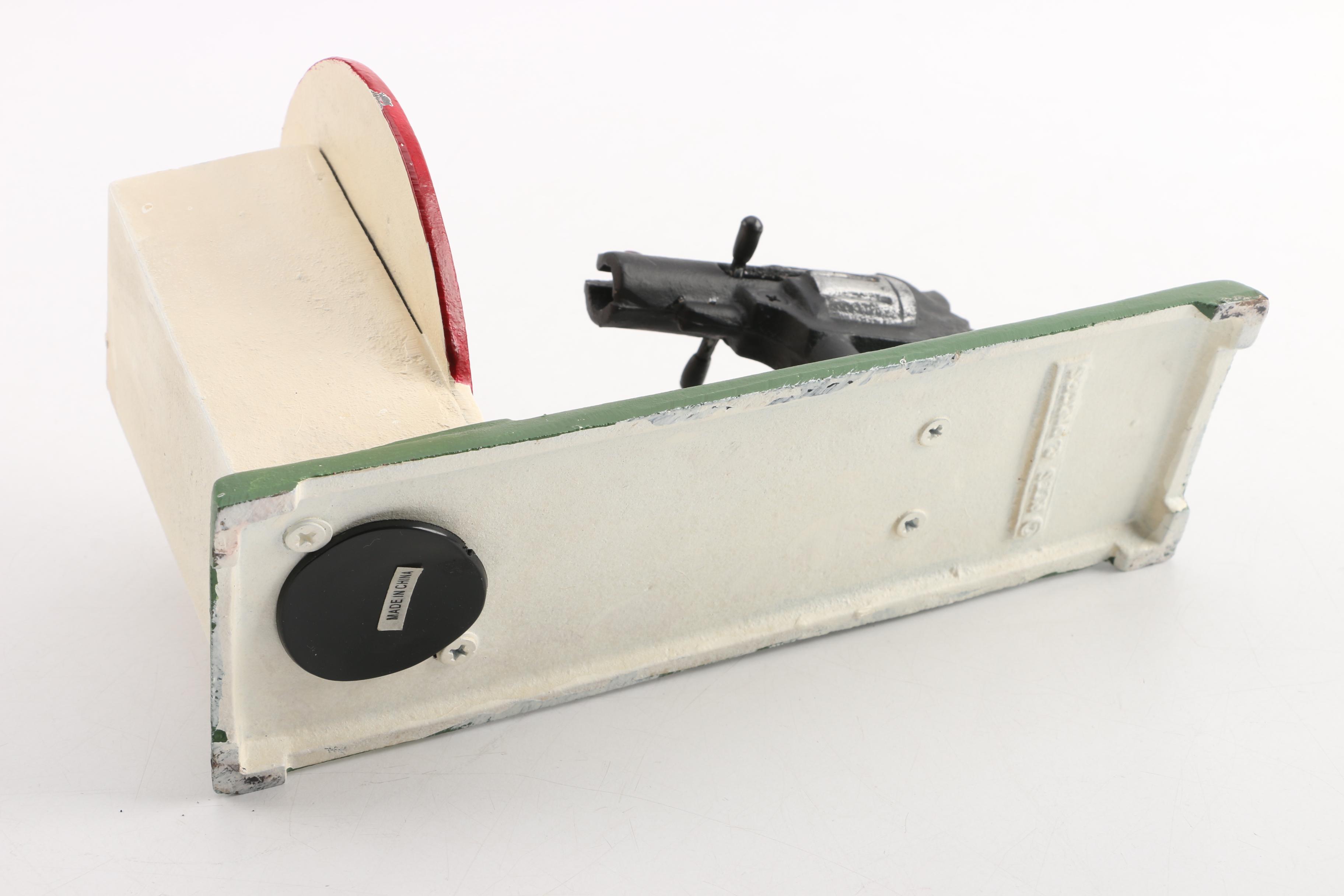 Cast Iron Revolver and Target Mechanical Bank