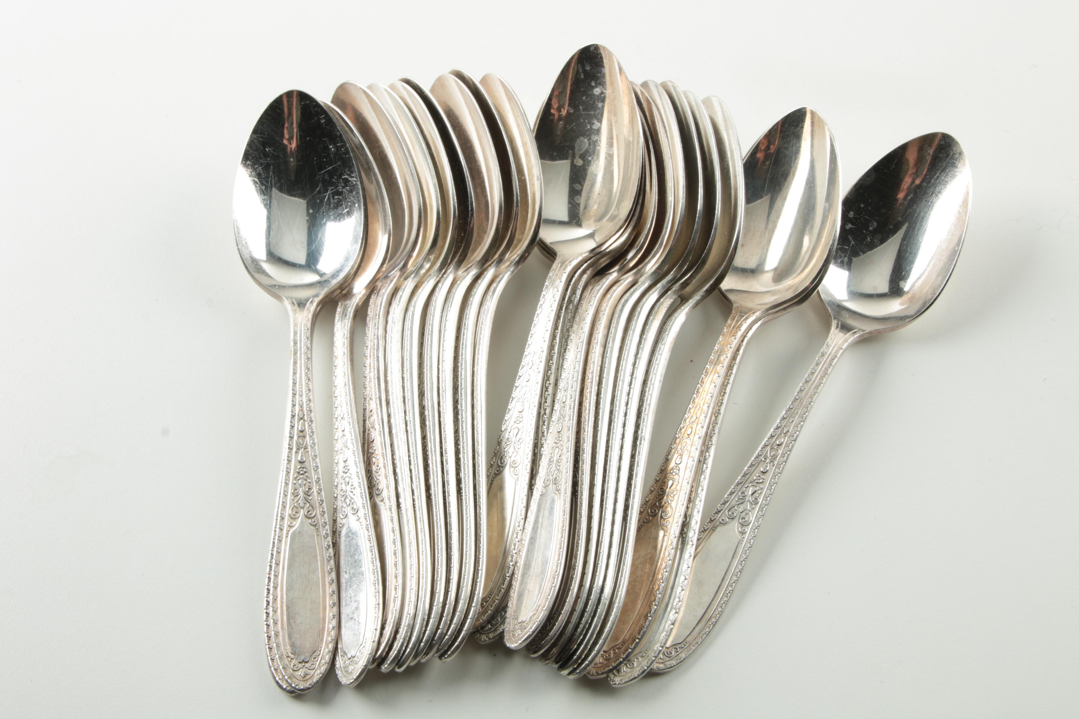 Wm A. Rogers "Ramona/Brentwood/Lakewood" Silver-Plated Flatware Set