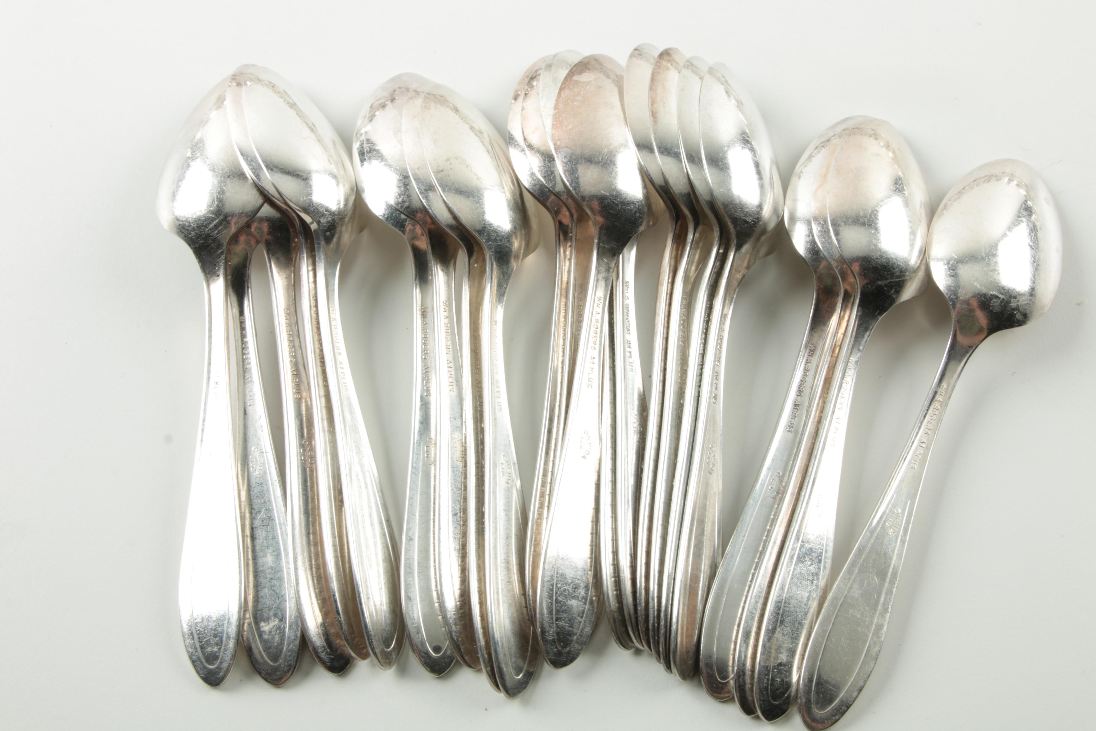 Wm A. Rogers "Ramona/Brentwood/Lakewood" Silver-Plated Flatware Set