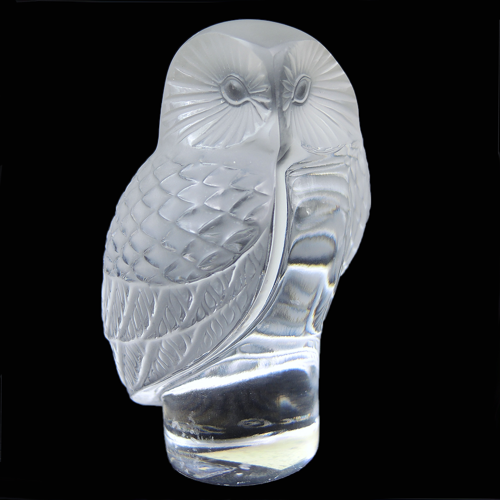 Lalique Crystal Owl Figurine