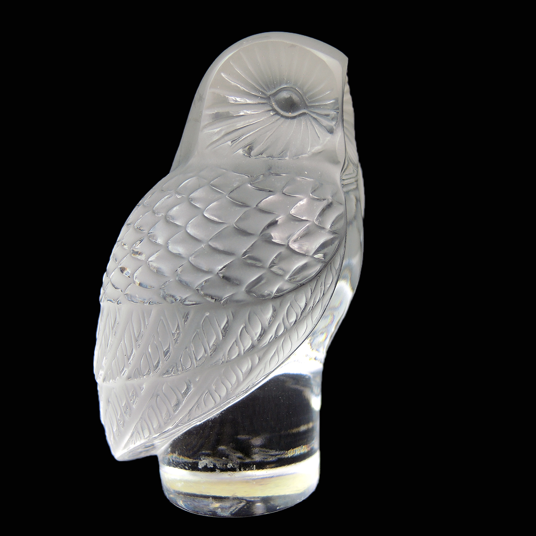 Lalique Crystal Owl Figurine