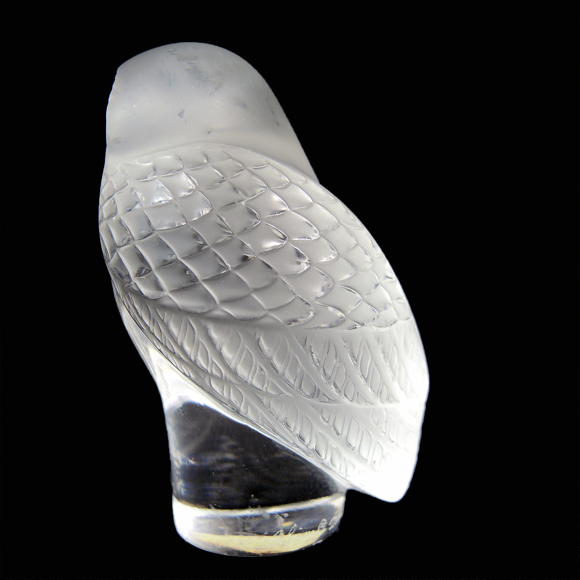 Lalique Crystal Owl Figurine