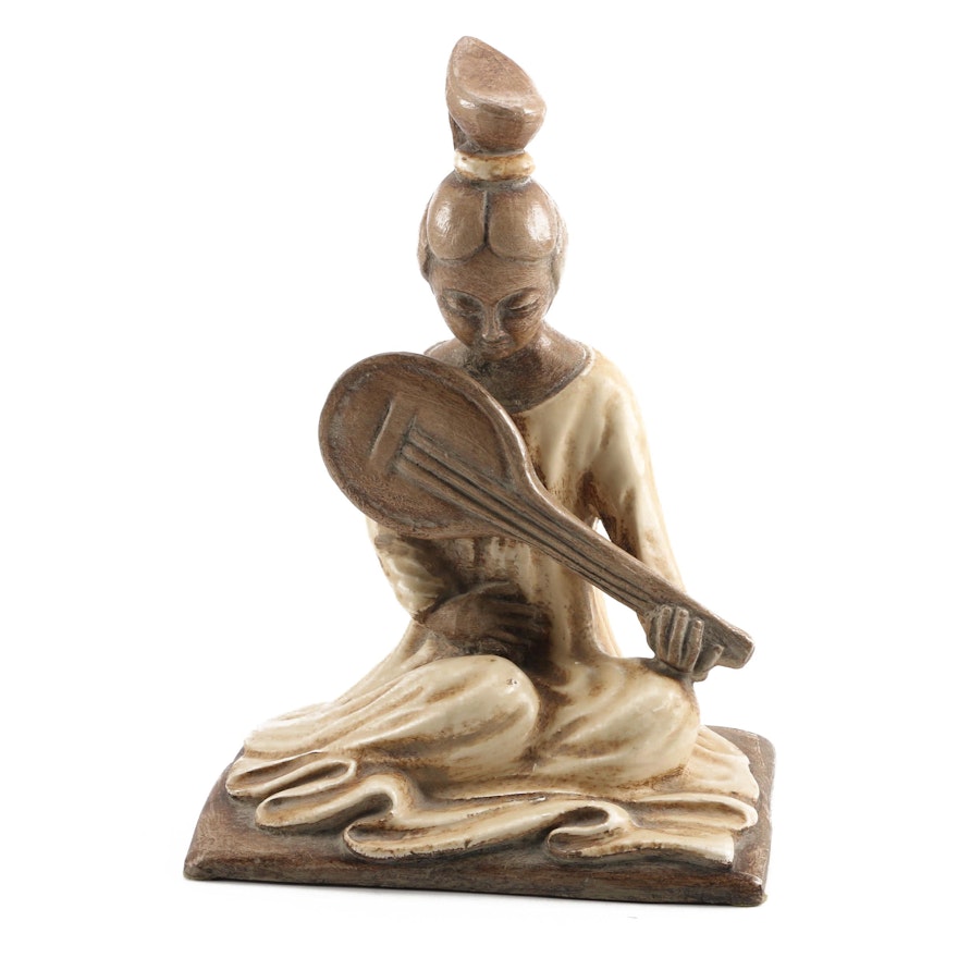 Chinese-Inspired Sculpture with Mandolin