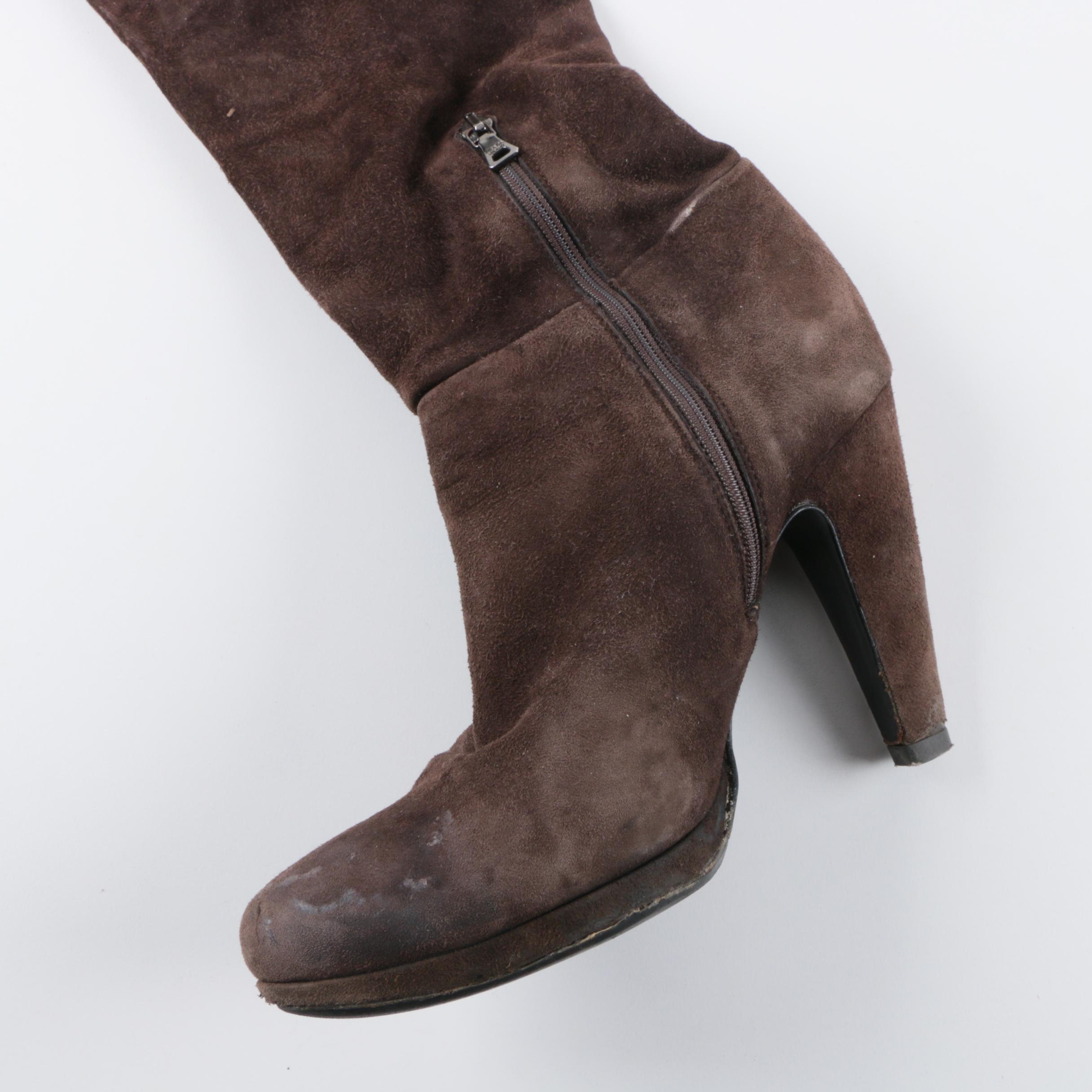 Prada Brown Suede Boots