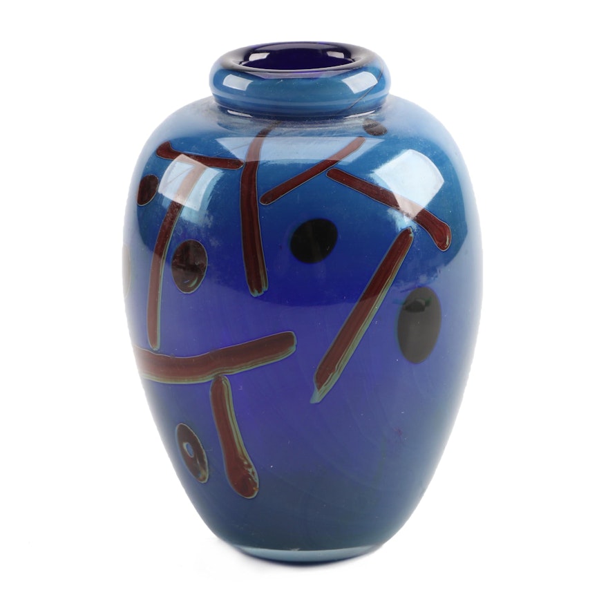 Vintage James Clarke Art Glass Vase