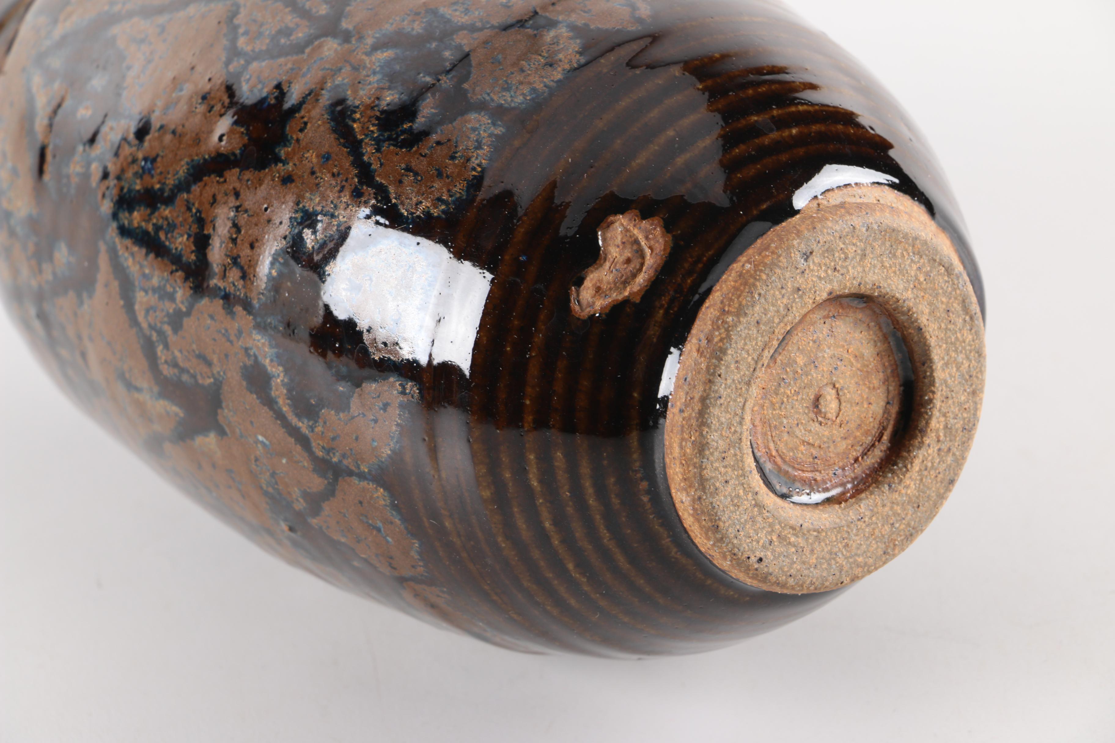 Hand Thrown Tenmoku Stoneware Jug with Three Cups