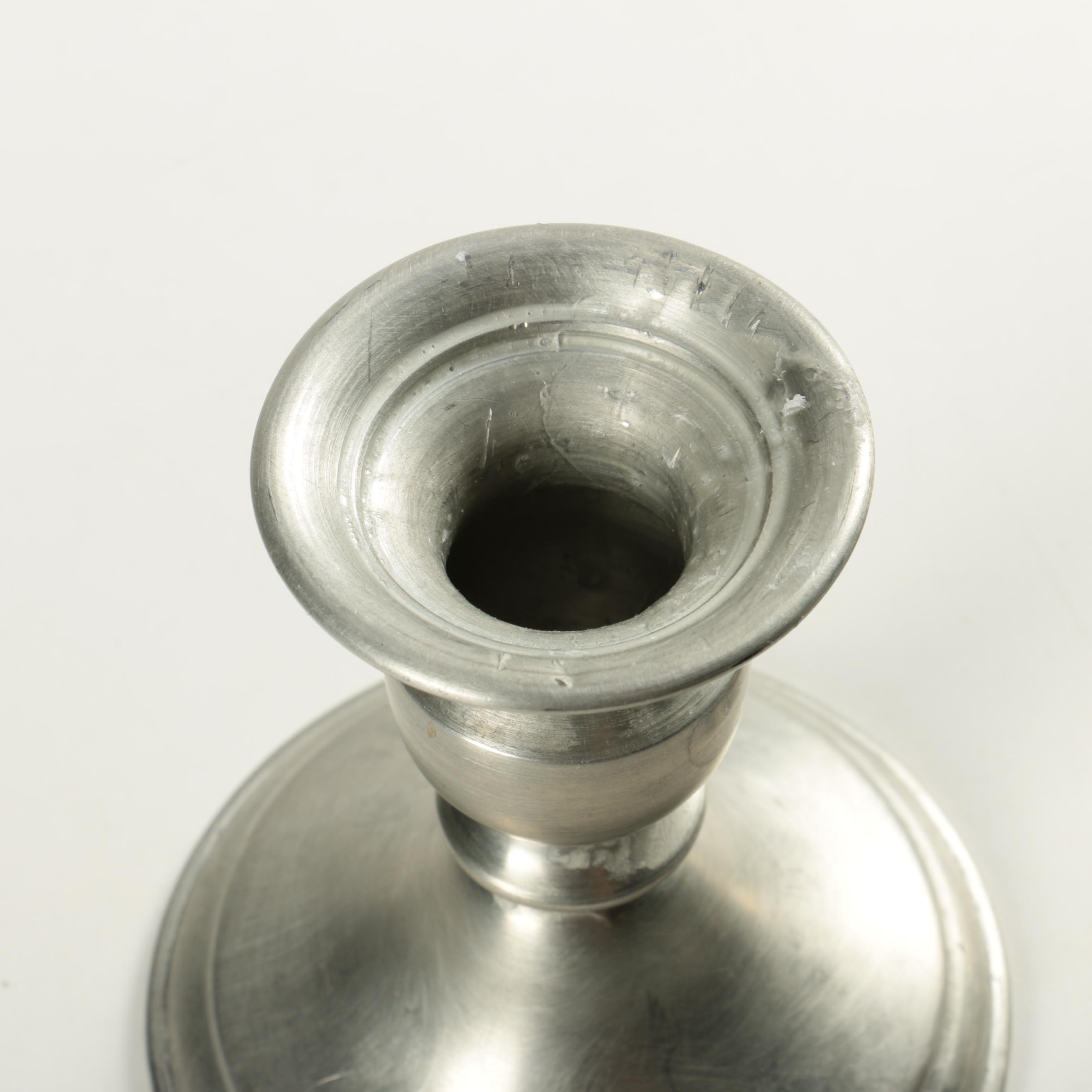 Pair of Leonard Pewter Candlesticks