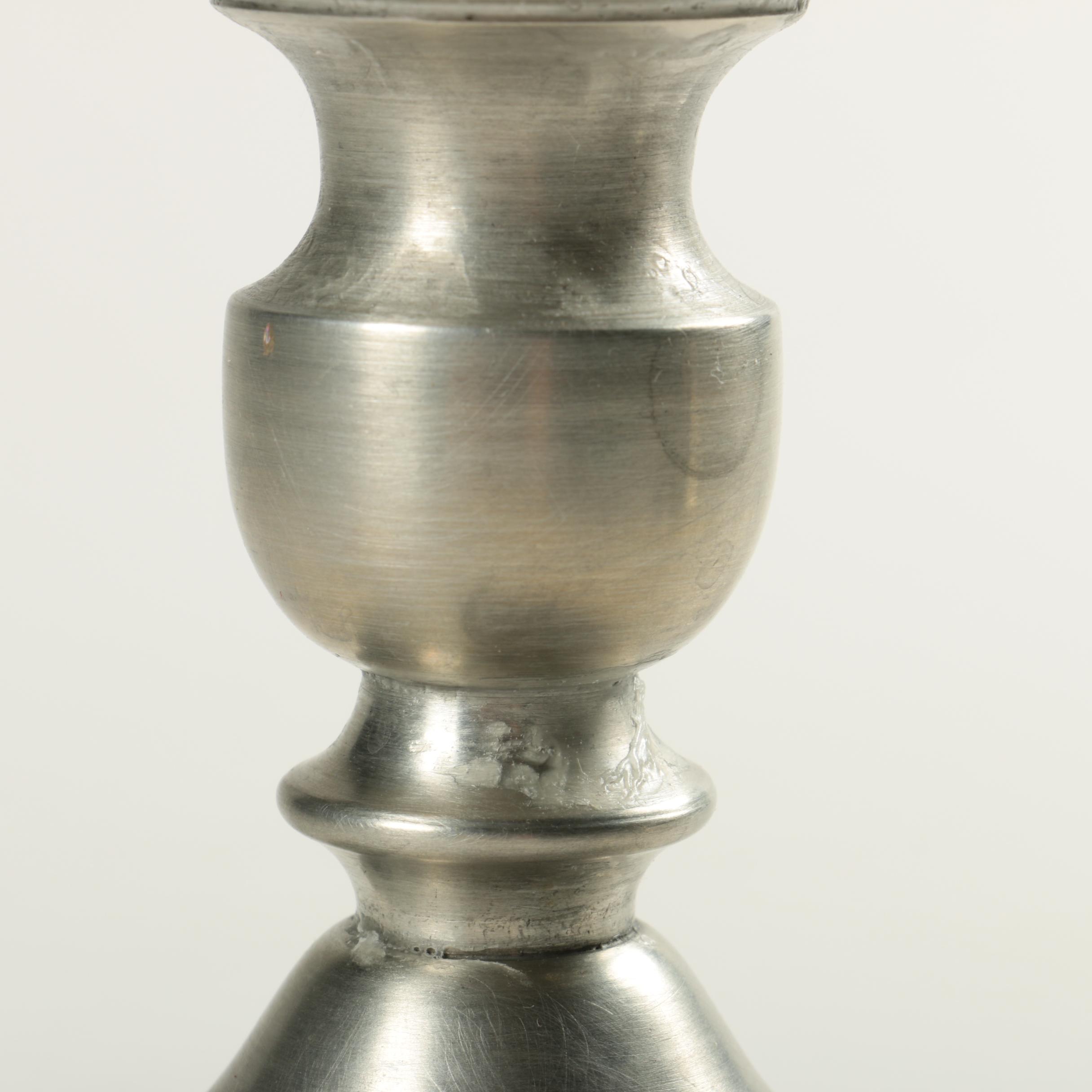 Pair of Leonard Pewter Candlesticks