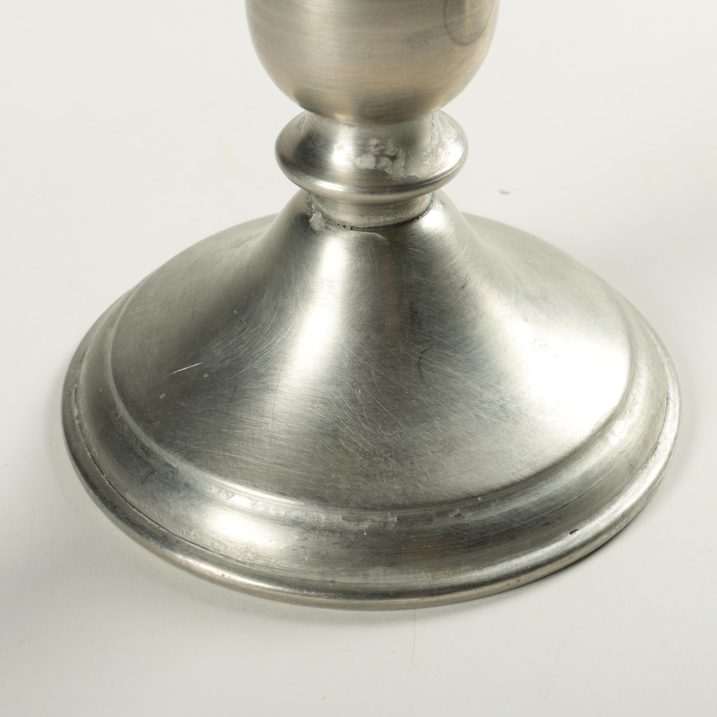 Pair of Leonard Pewter Candlesticks