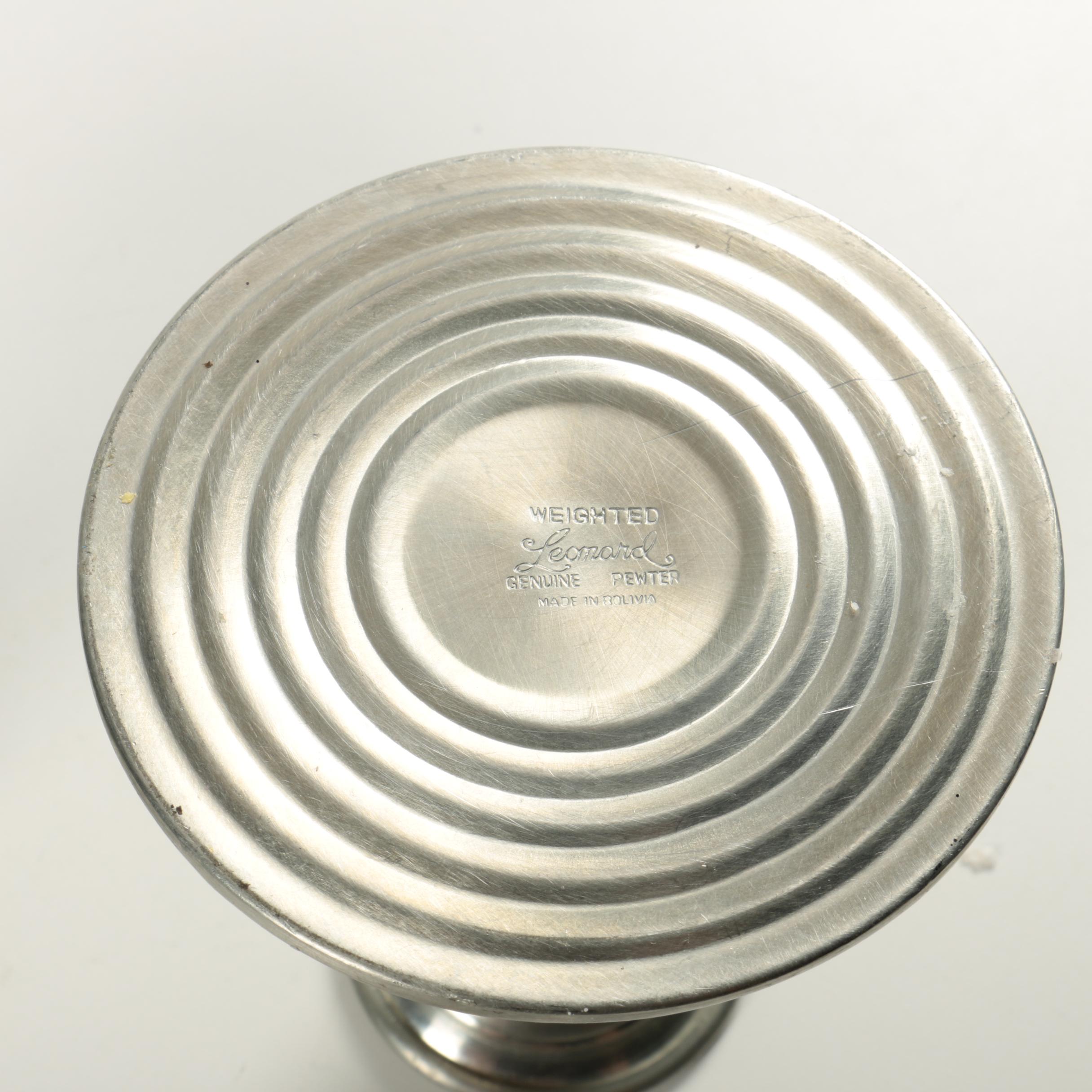 Pair of Leonard Pewter Candlesticks