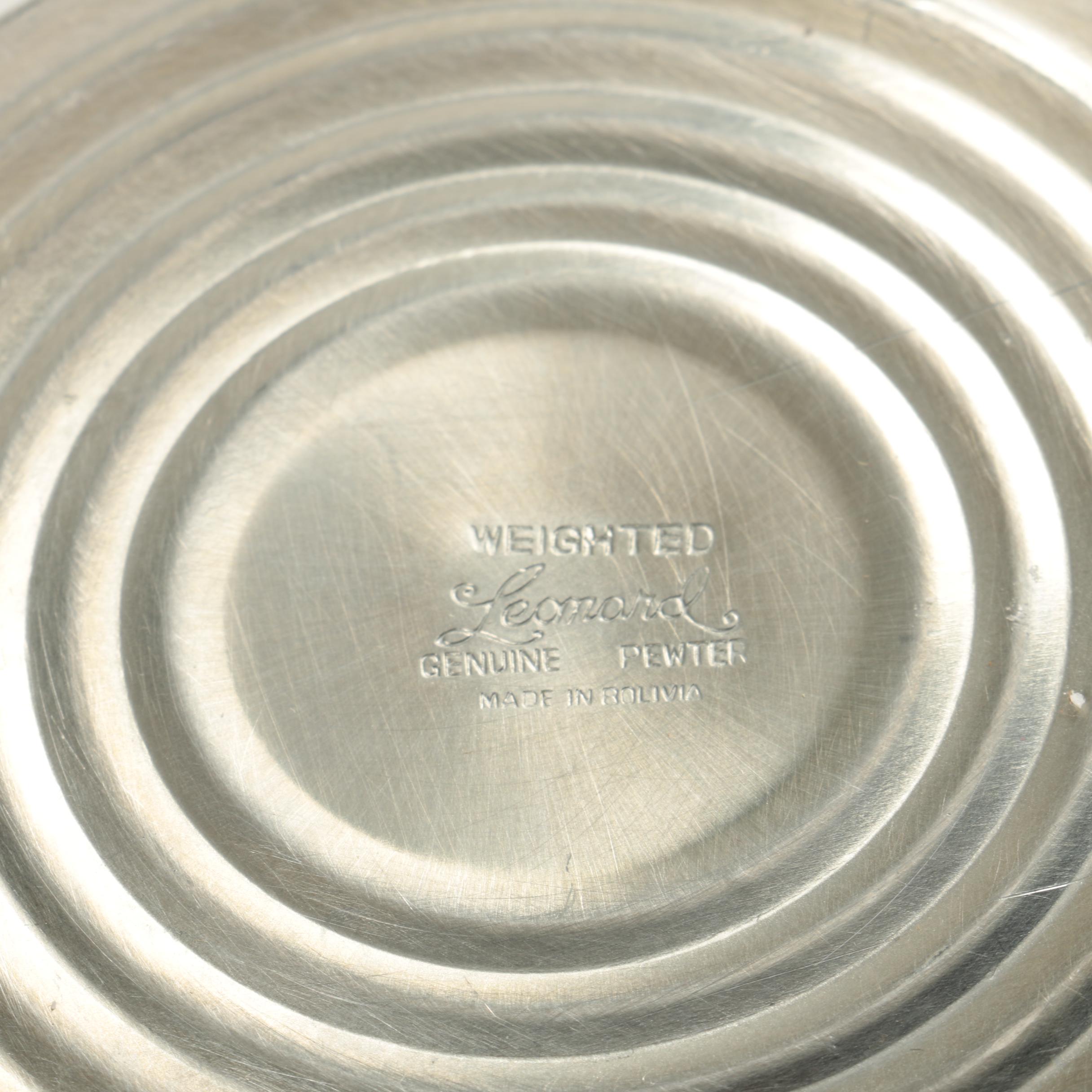 Pair of Leonard Pewter Candlesticks