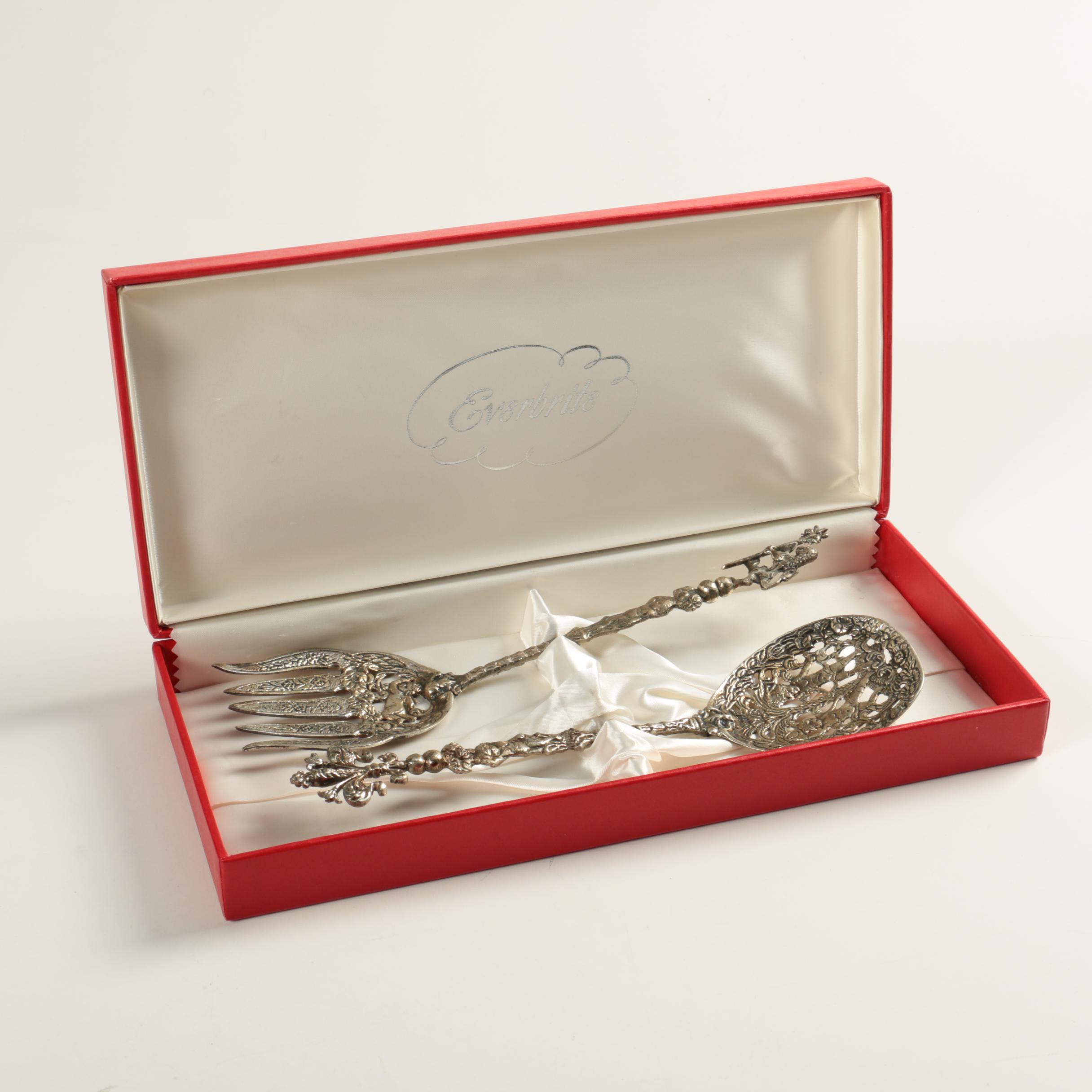 Italian Silver Plate Filigree Serving Utensils