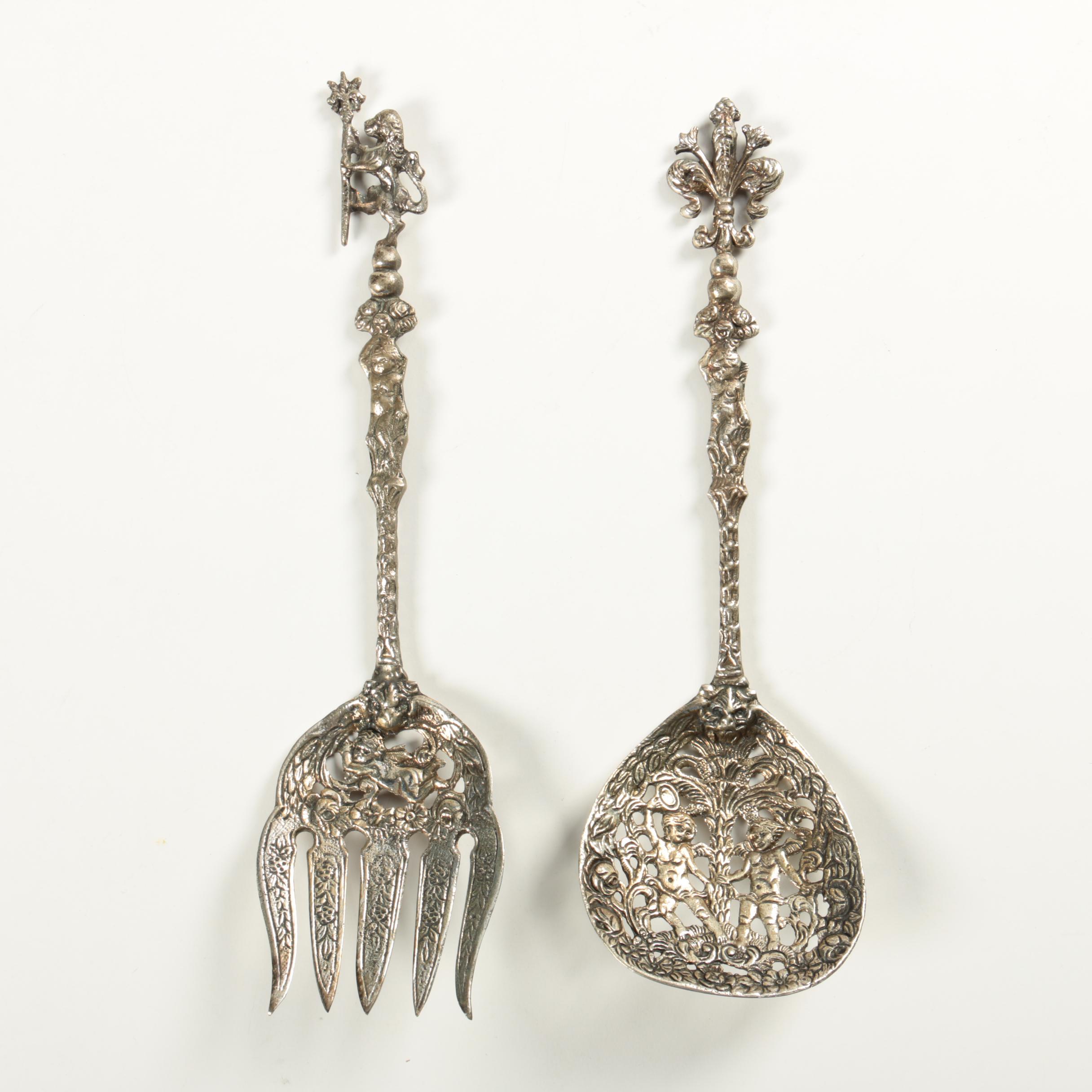 Italian Silver Plate Filigree Serving Utensils