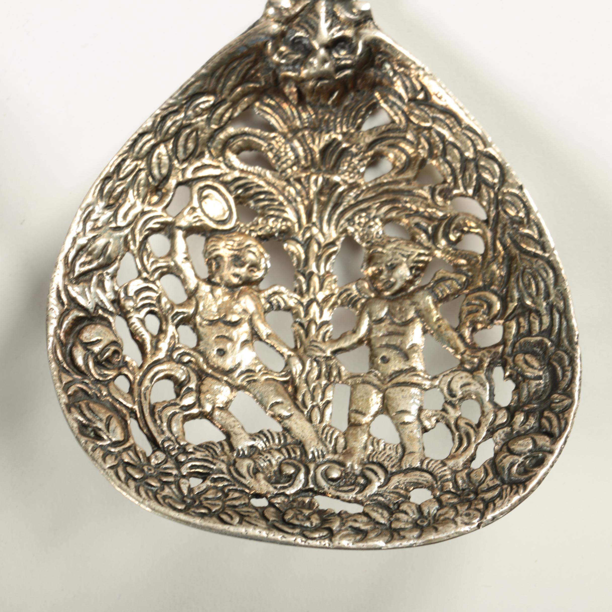 Italian Silver Plate Filigree Serving Utensils