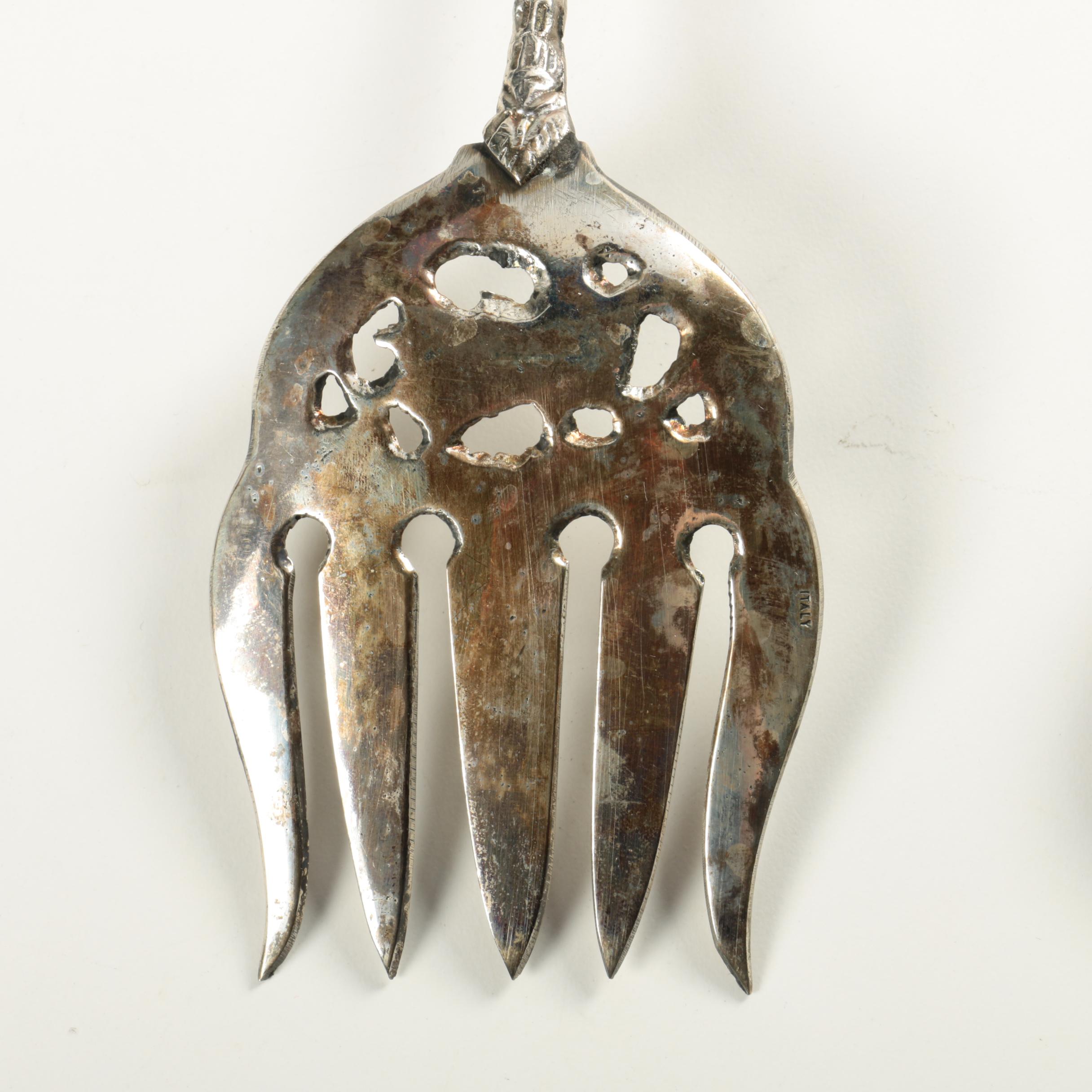 Italian Silver Plate Filigree Serving Utensils