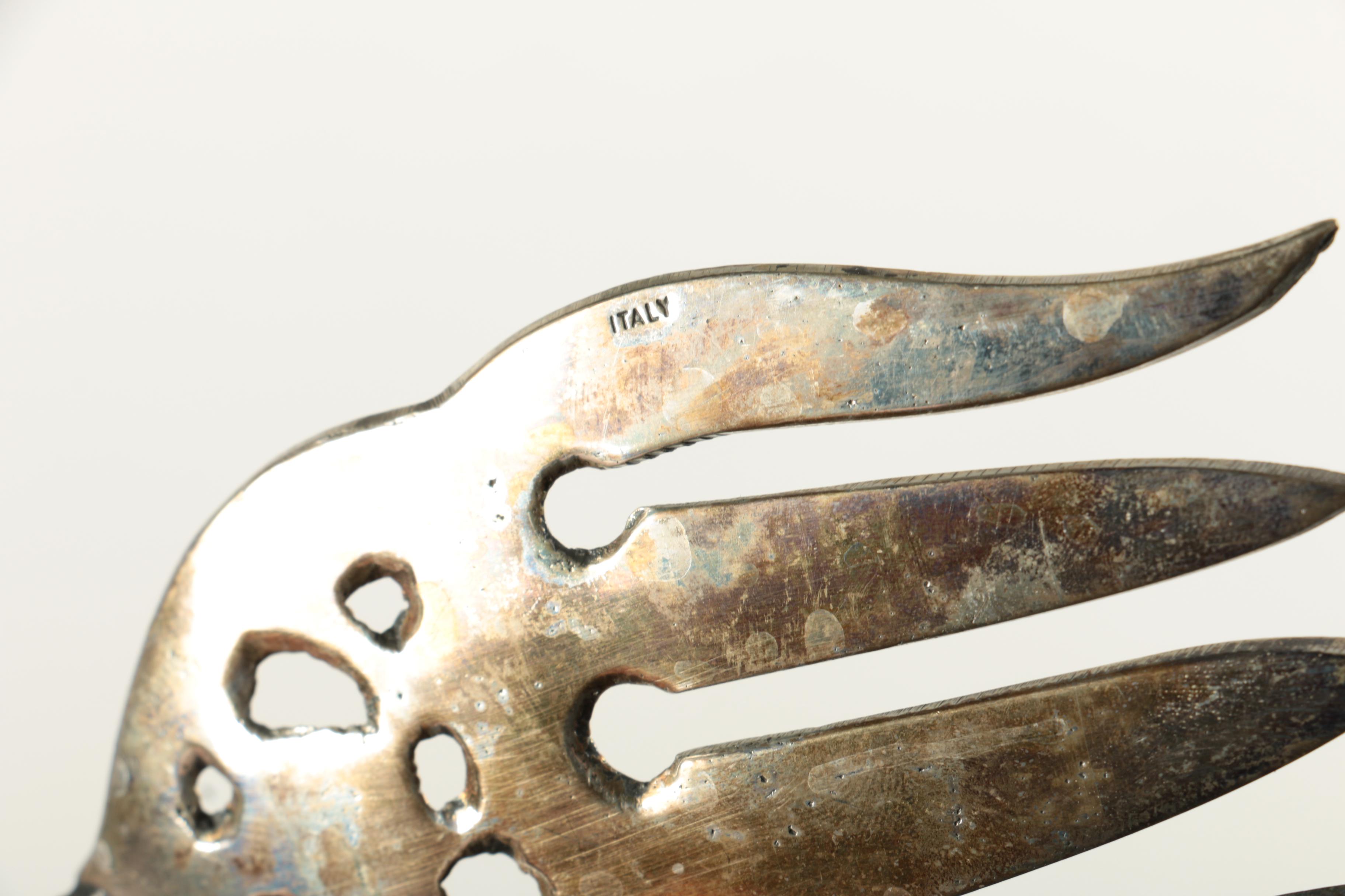 Italian Silver Plate Filigree Serving Utensils