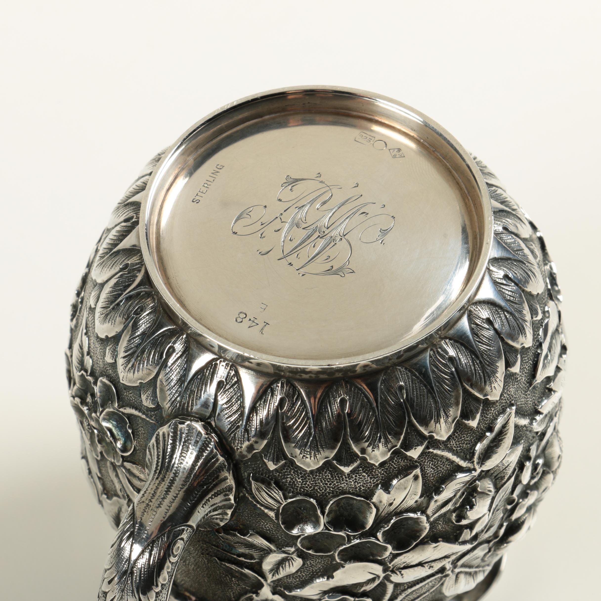 1884 Dominick & Haff Sterling Chased Pitcher with Sterling Bowl