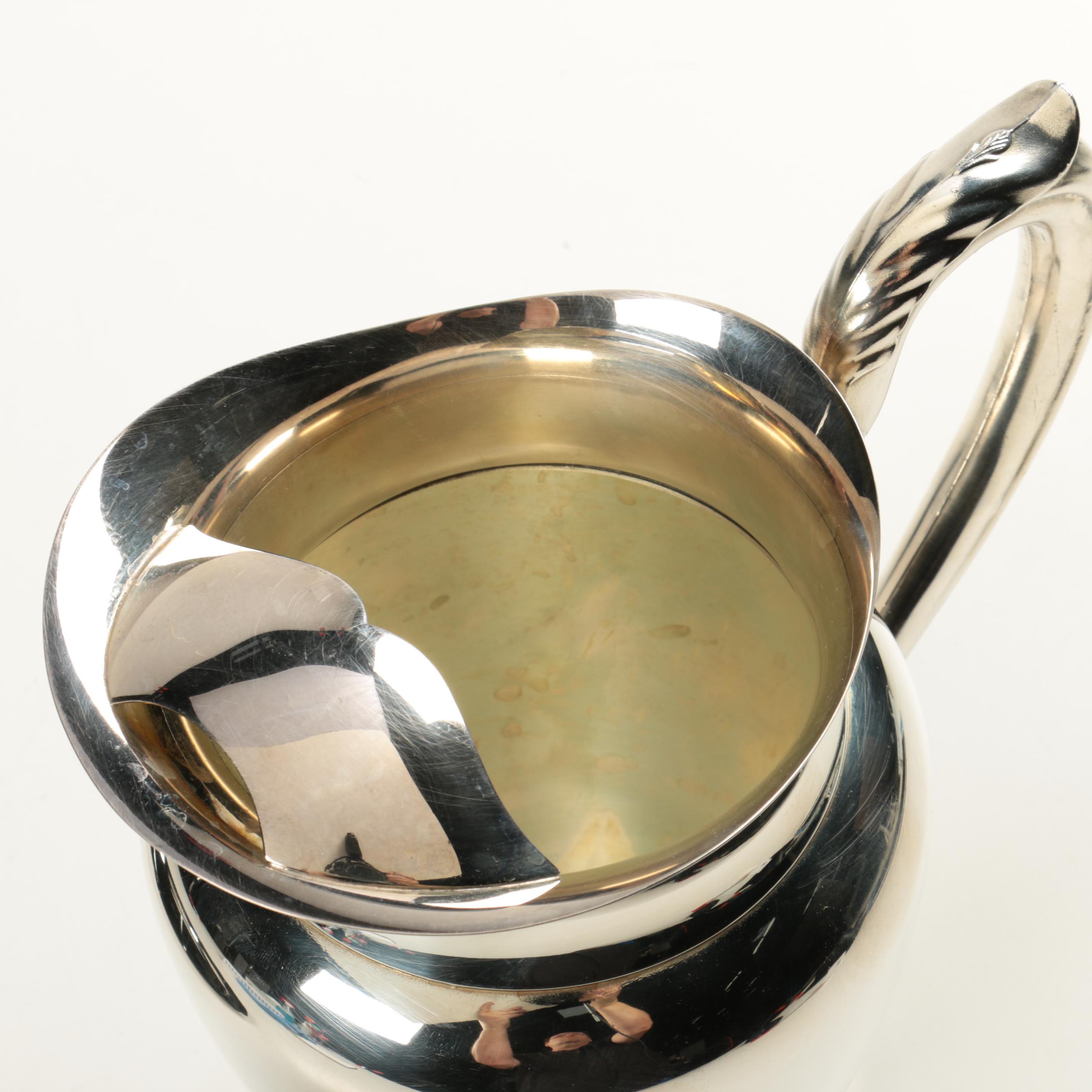 Oneida Silver Plate Water Pitcher and International Silver Co. Tray