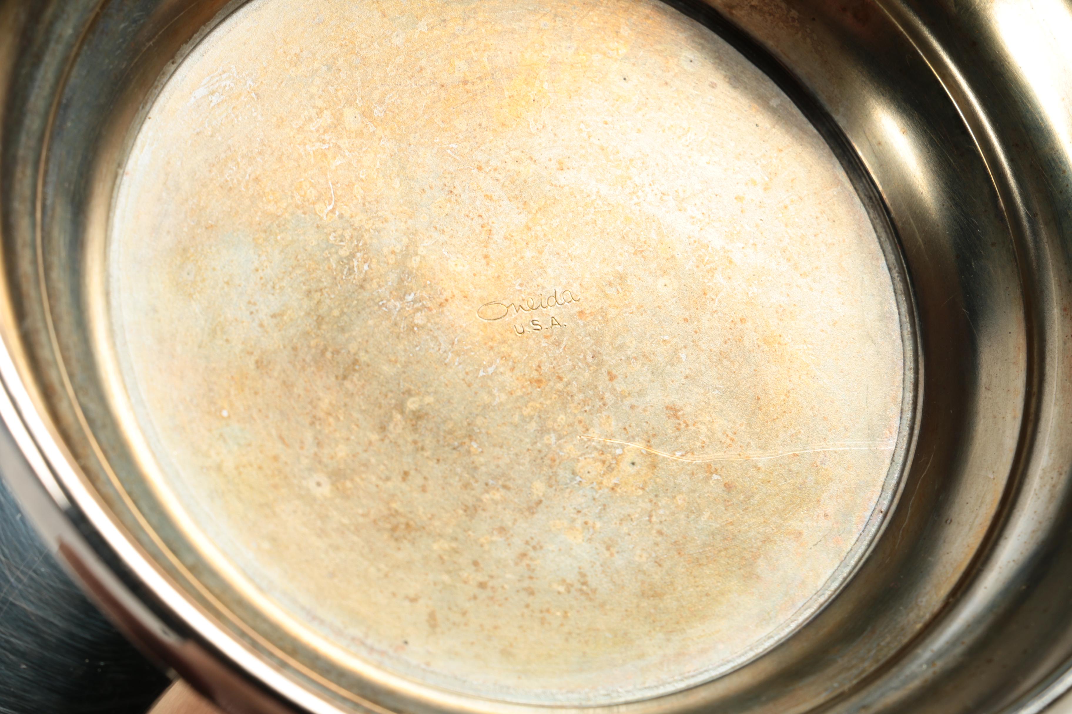 Oneida Silver Plate Water Pitcher and International Silver Co. Tray