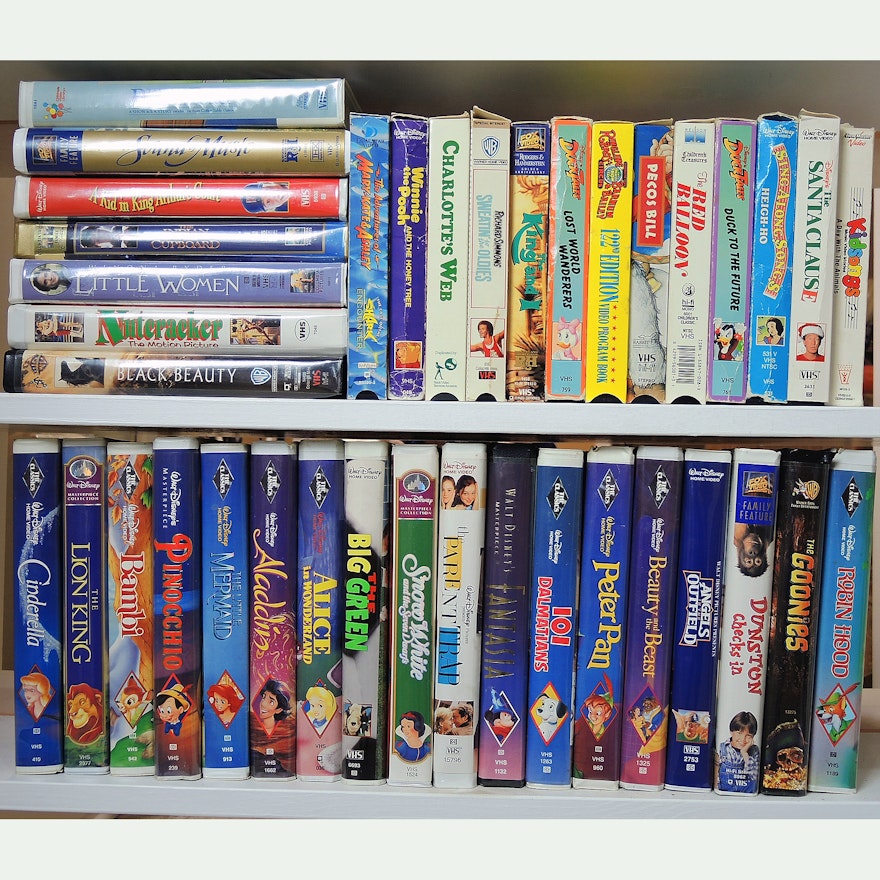 Assortment of VHS Tapes Featuring Walt Disney