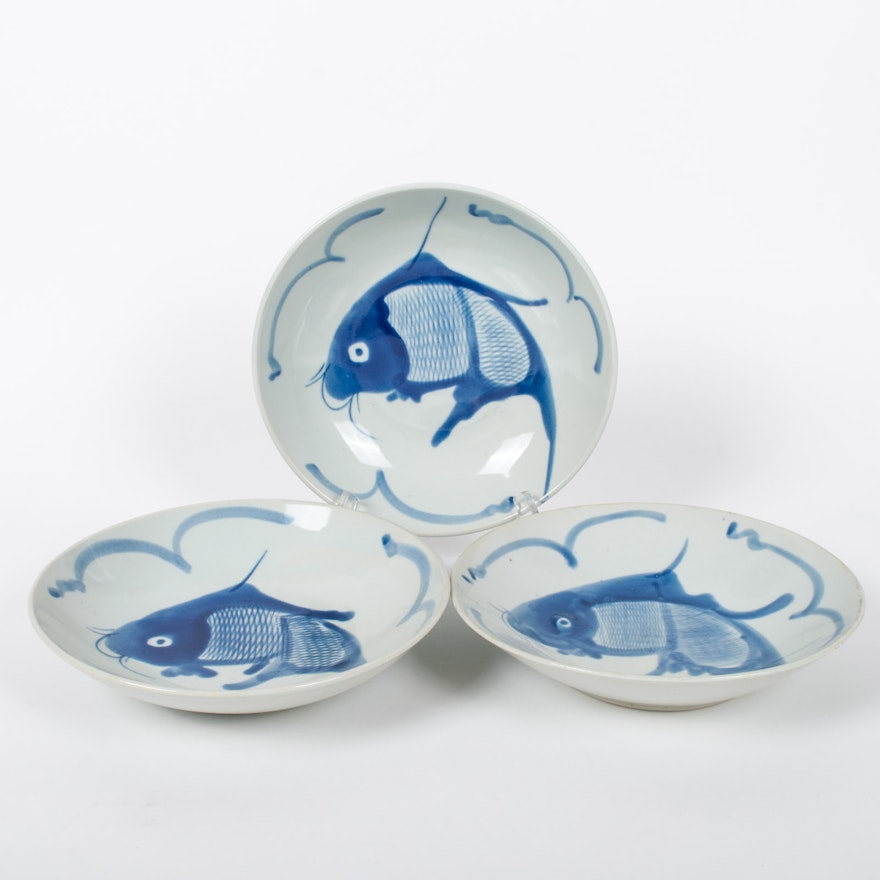 Chinese Ceramic Fish Motif Bowls