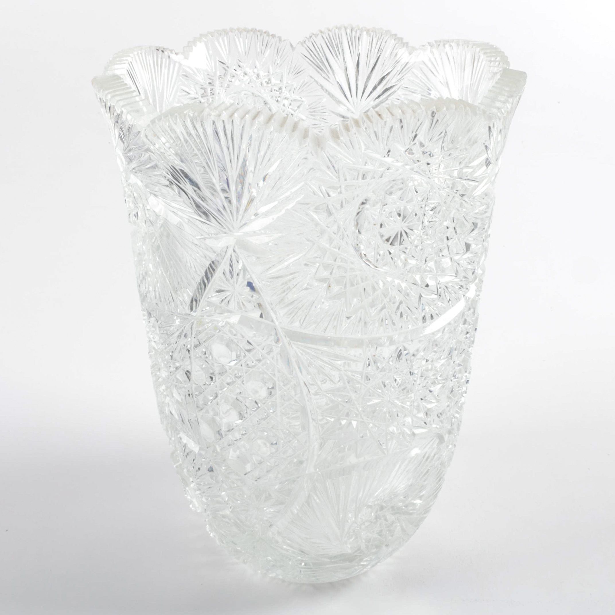American Brilliant Period Cut Glass Vase
