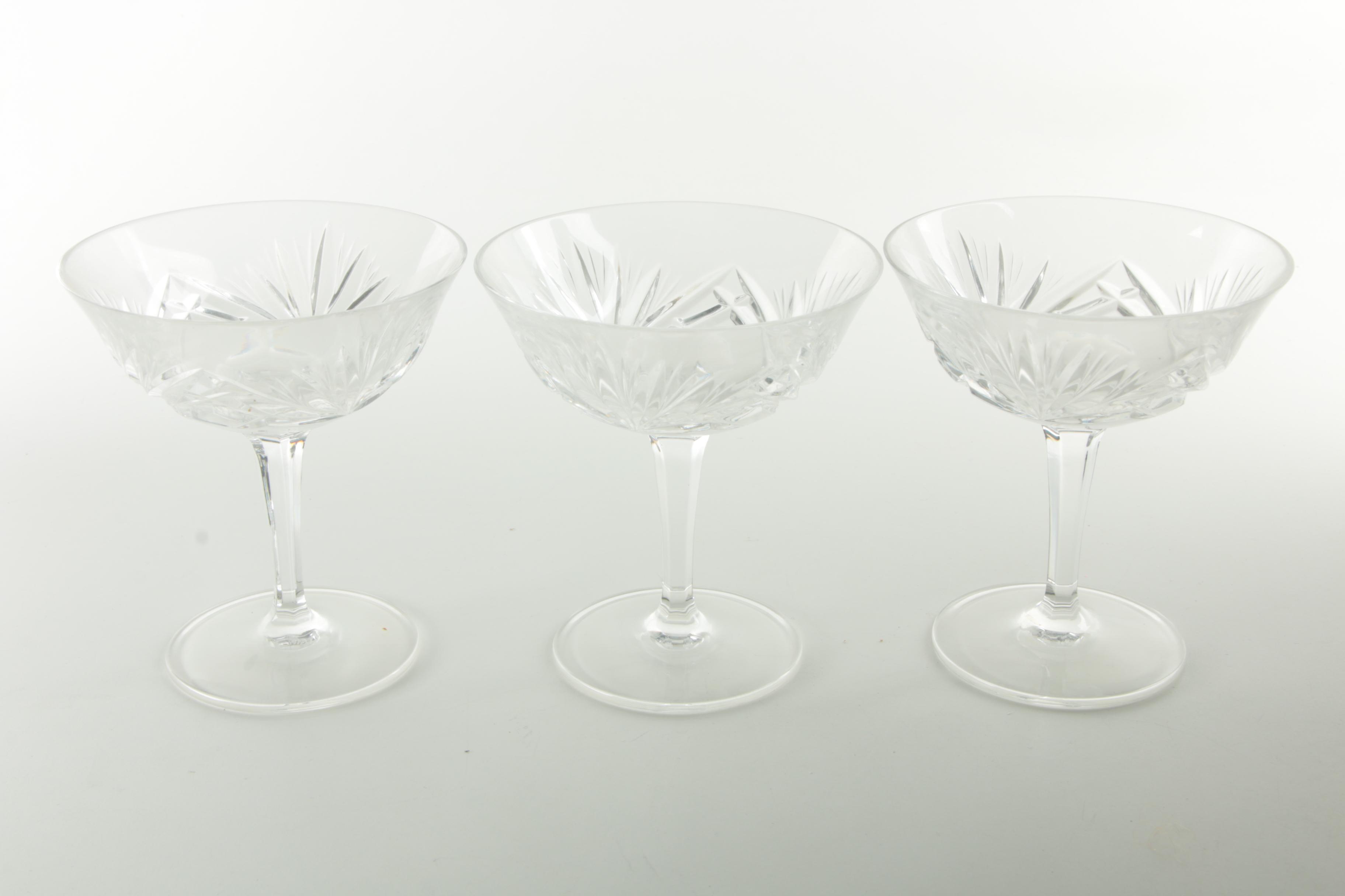 Gorham "Cherrywood" Clear Crystal Champagne Coupes
