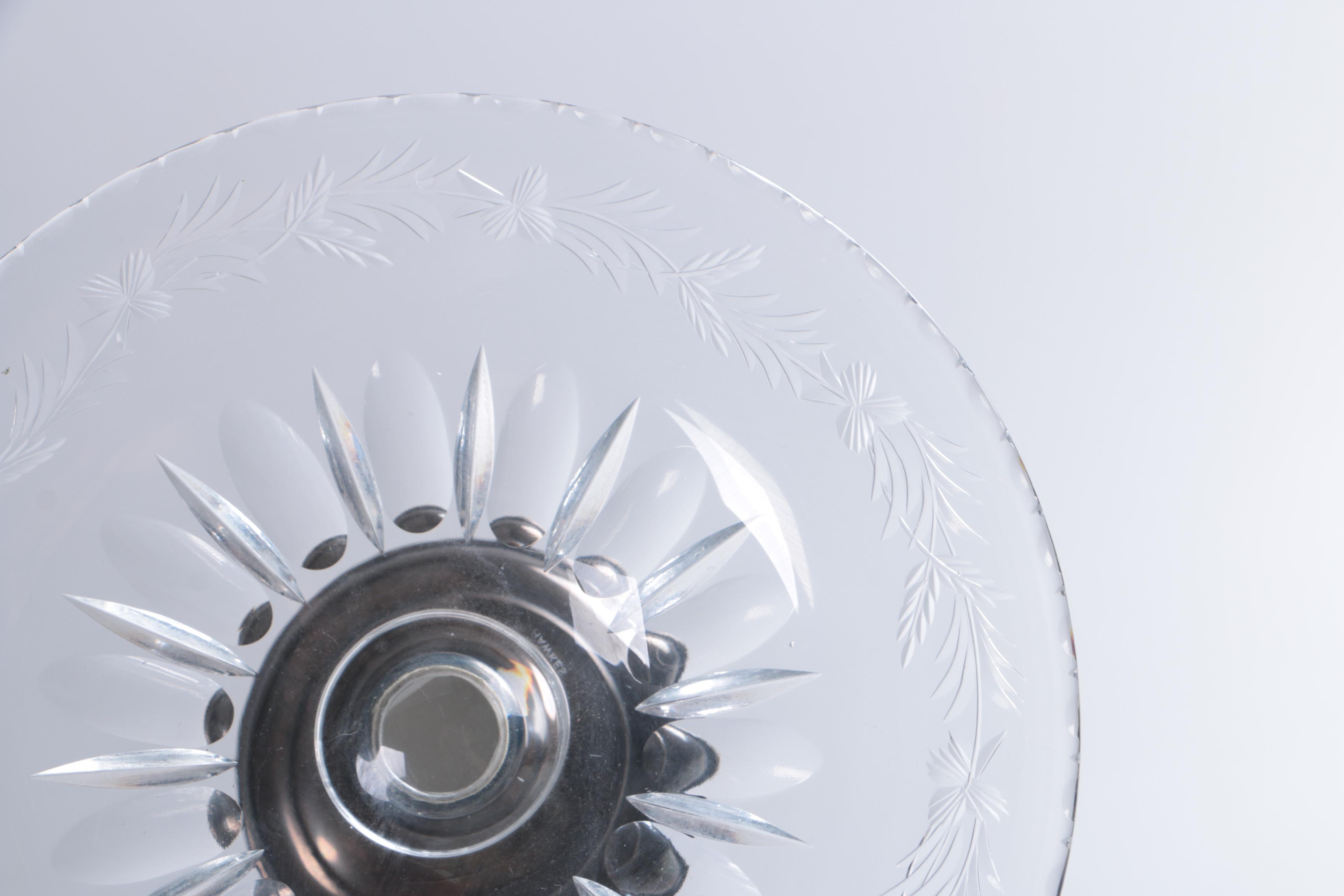 Sterling Silver and Cut Glass Compotes